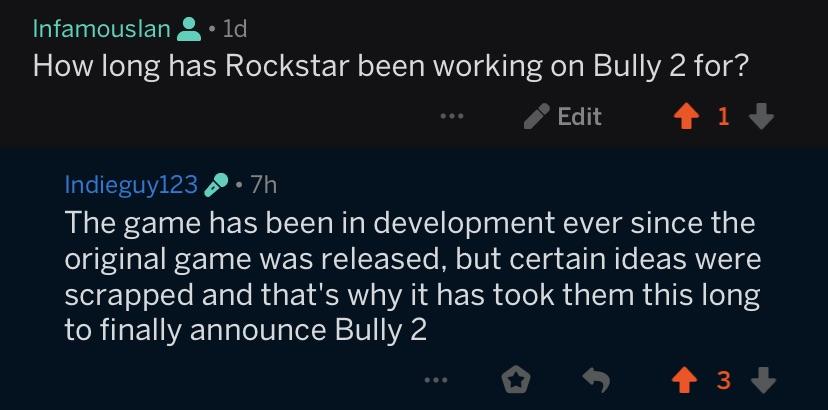 According to the same user that leaked Bully 2 for 2020 release, Bully