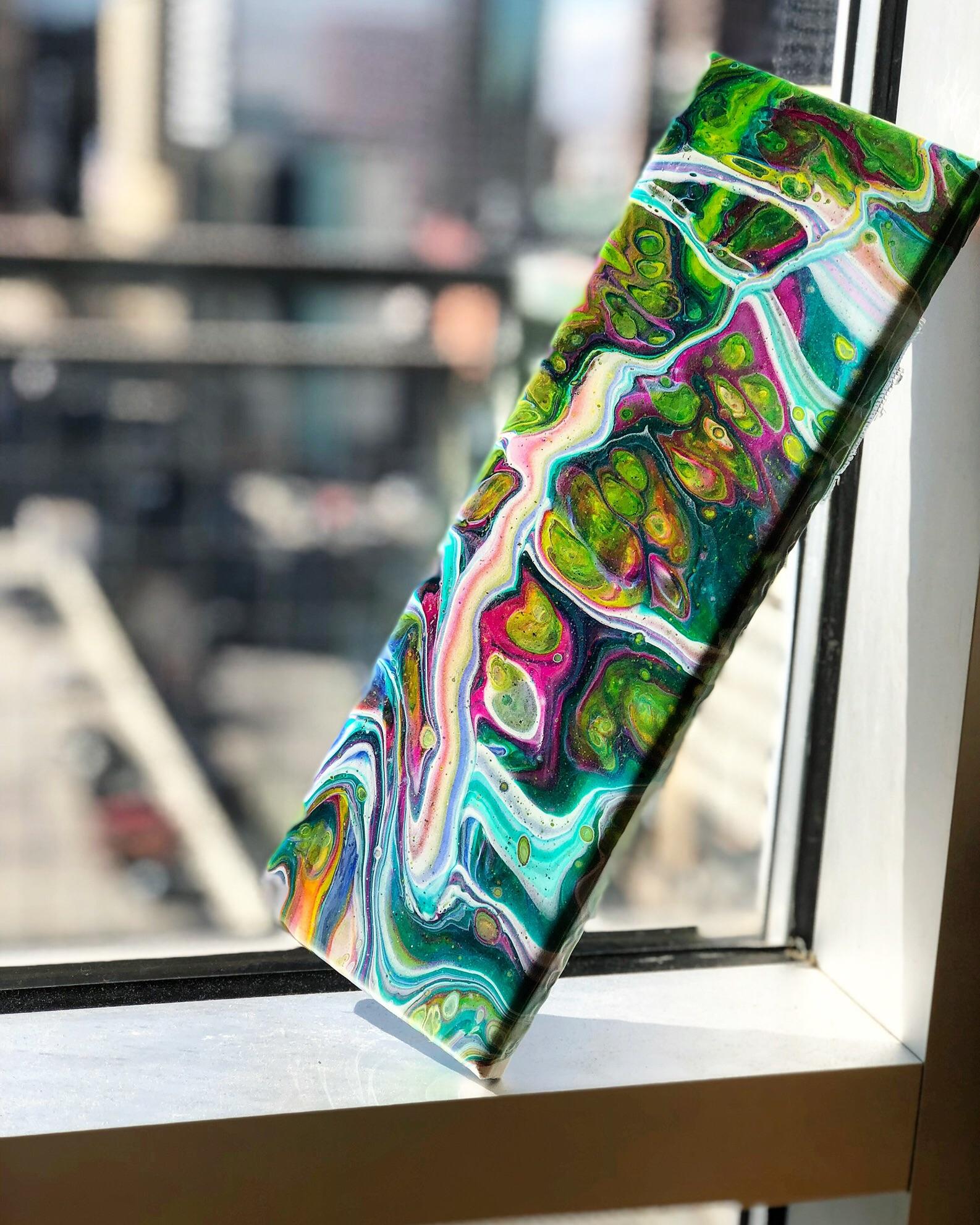 Mini Resin Covered Acrylic Pour on Canvas r/PourPainting