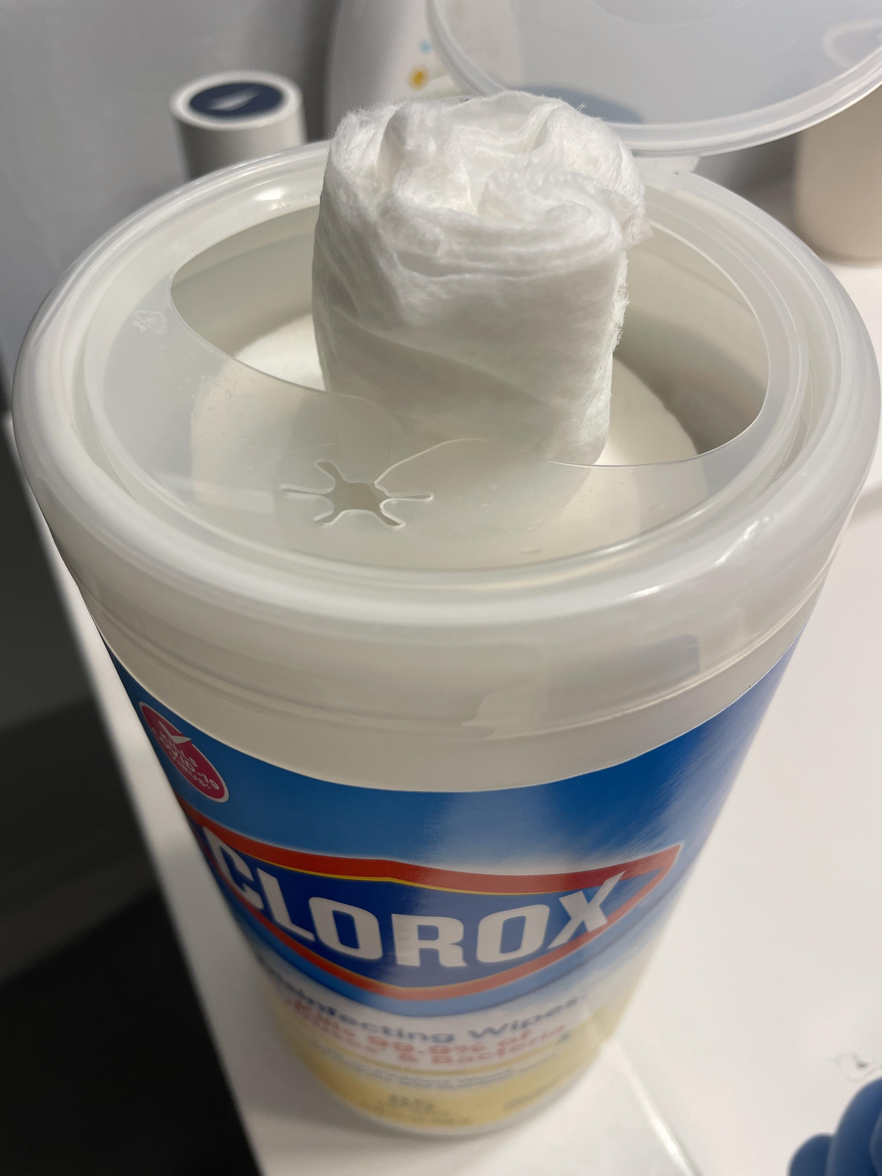 How to correctly start this tube of Clorox wipes without pulling out a