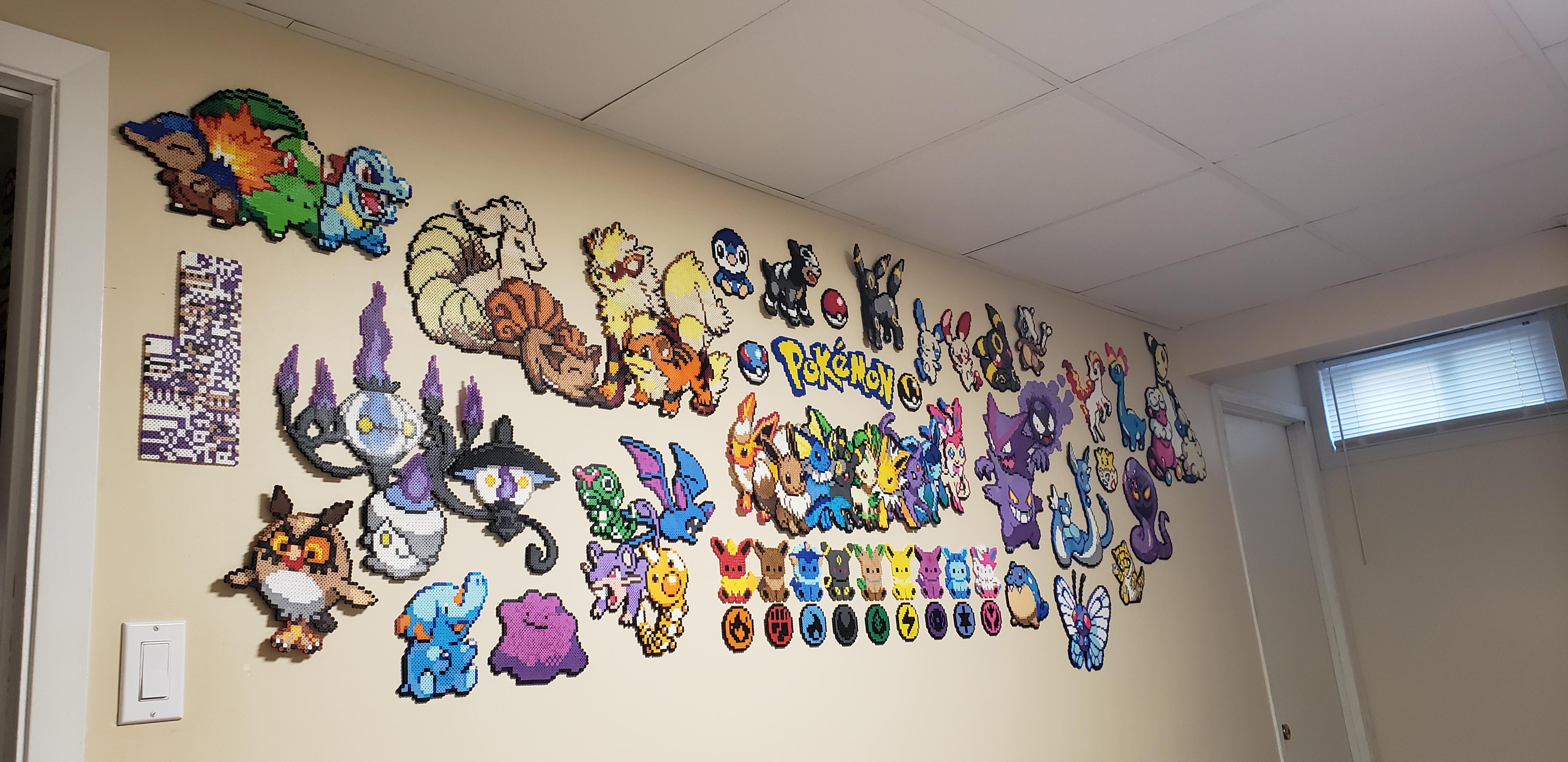 My Pokemon wall. Most of these are designs I copied or modified myself
