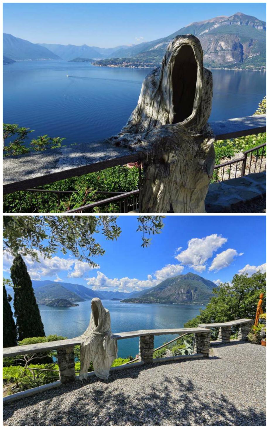 This ghost sculpture in the Castle of Vezio in Lake Colo,Italy r