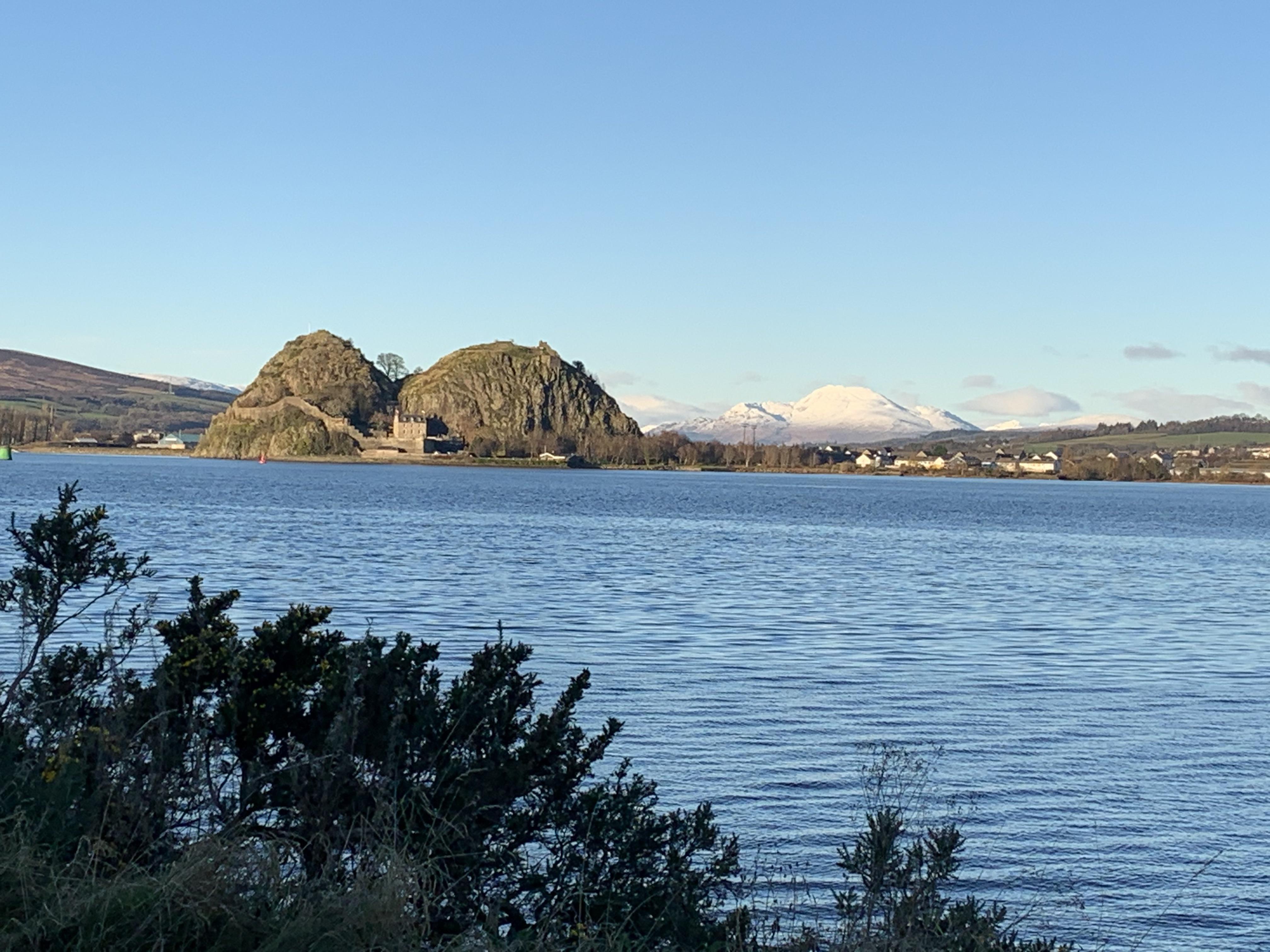 Dumbarton Castle and Ben Lomond r/Scotland