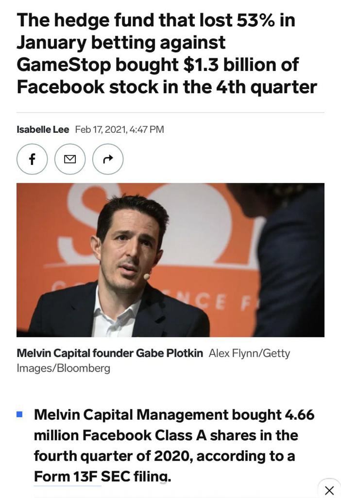 Did Melvin Capital buy their Meta shares on margin last year? Is this