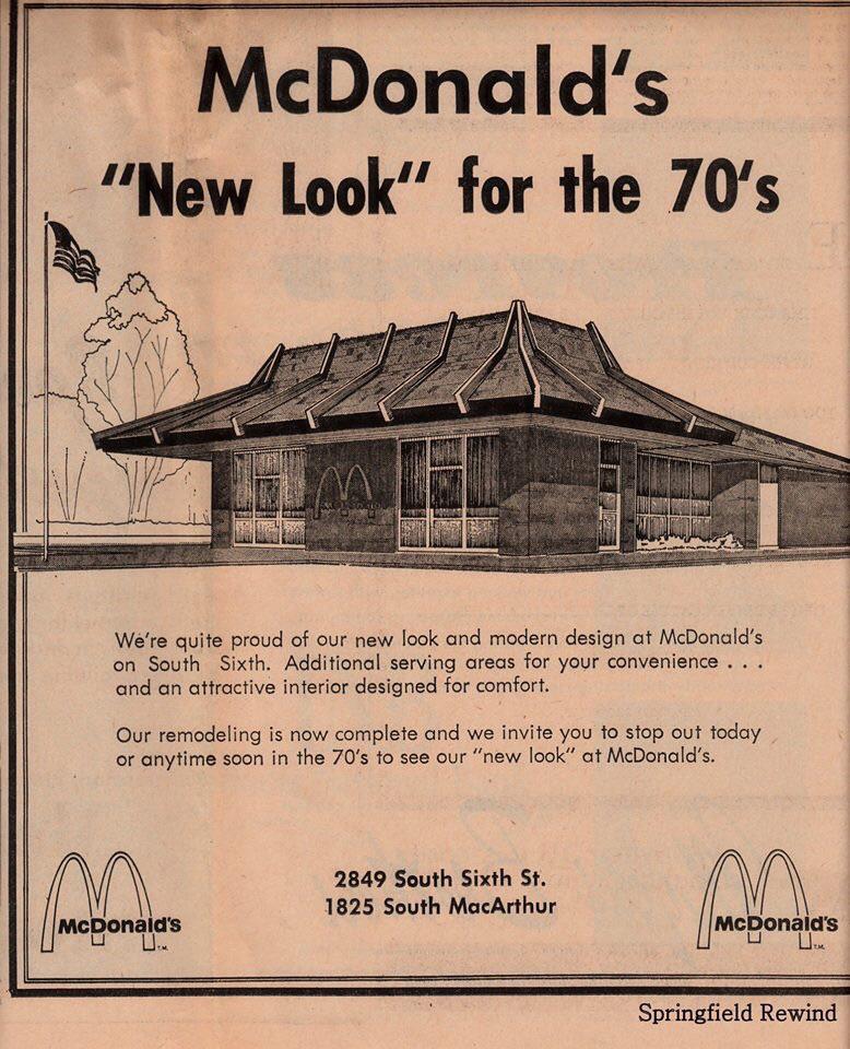 The "New Look" McDonald's for the 1970's 2849 S. 6th St and 1825 S