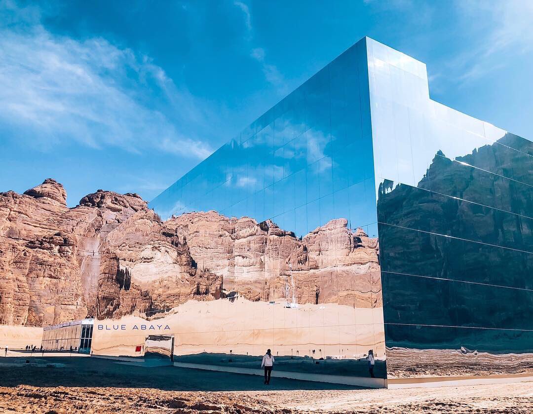 Giant theater made from mirrors in AlʿUla Saudi Arabia r/pics