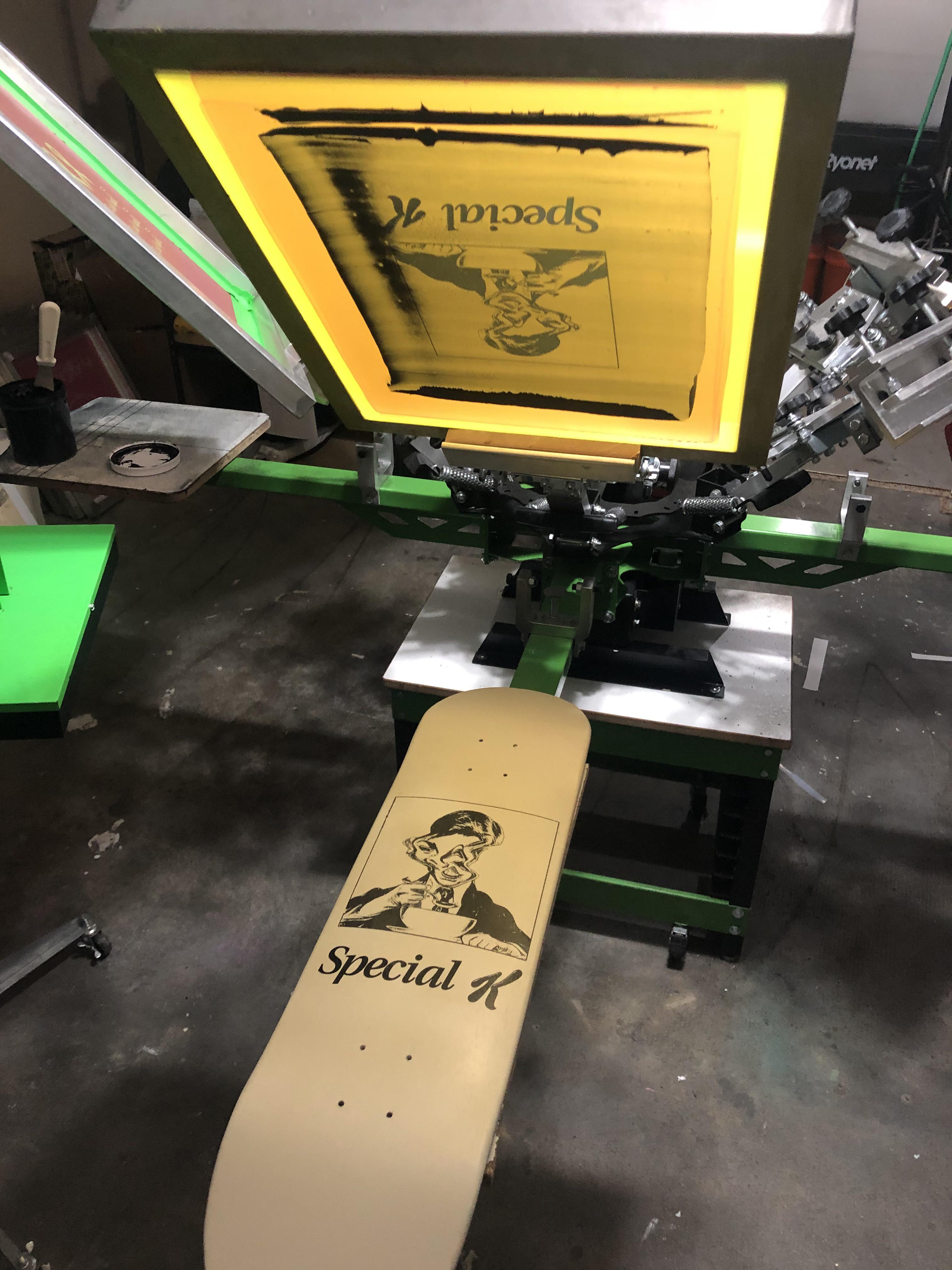 Screen Printed some skateboards today. I Took an old pallet and added