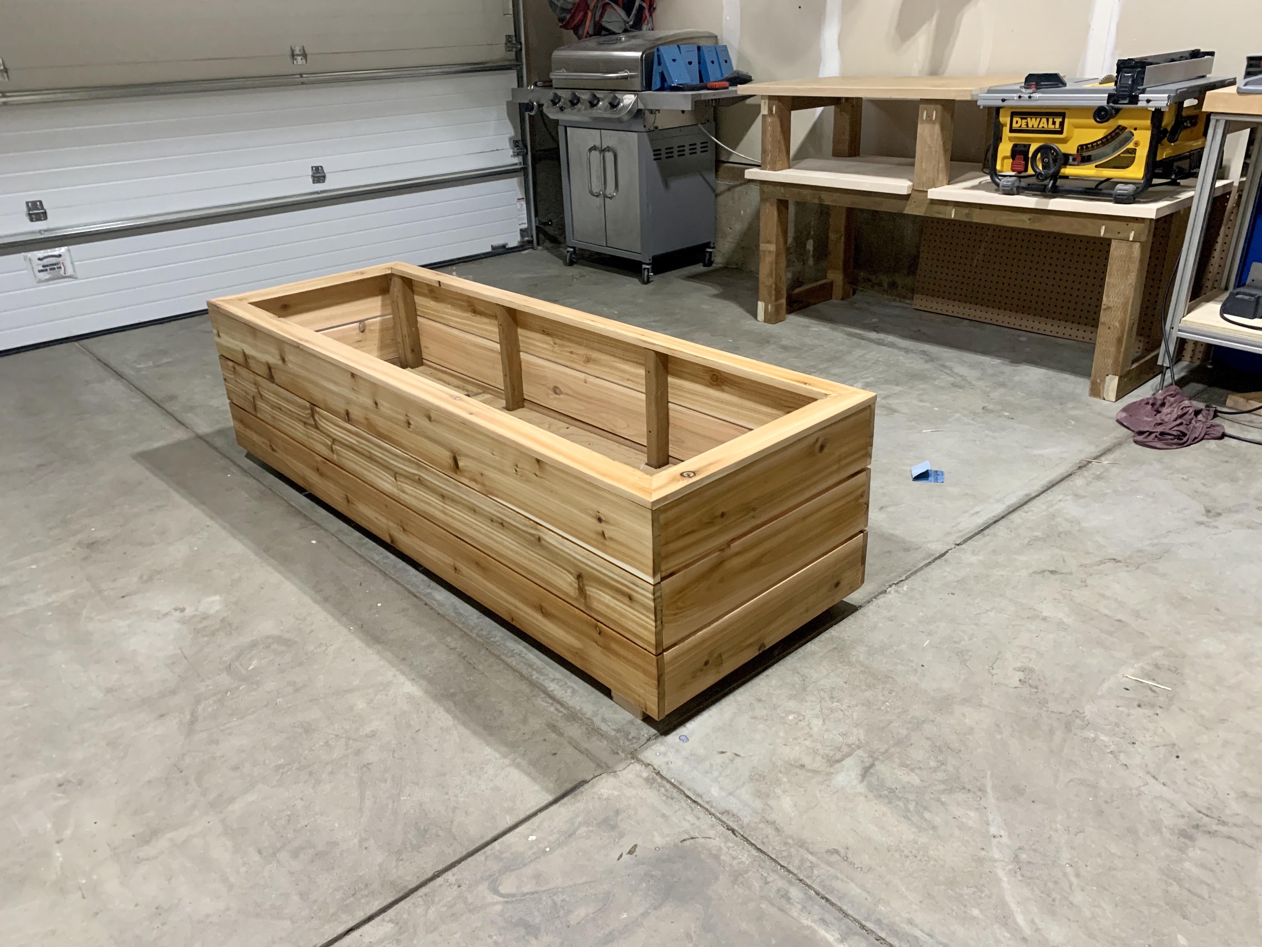 Pretty proud of this one. Cedar planter box roughly 72” x 24” r