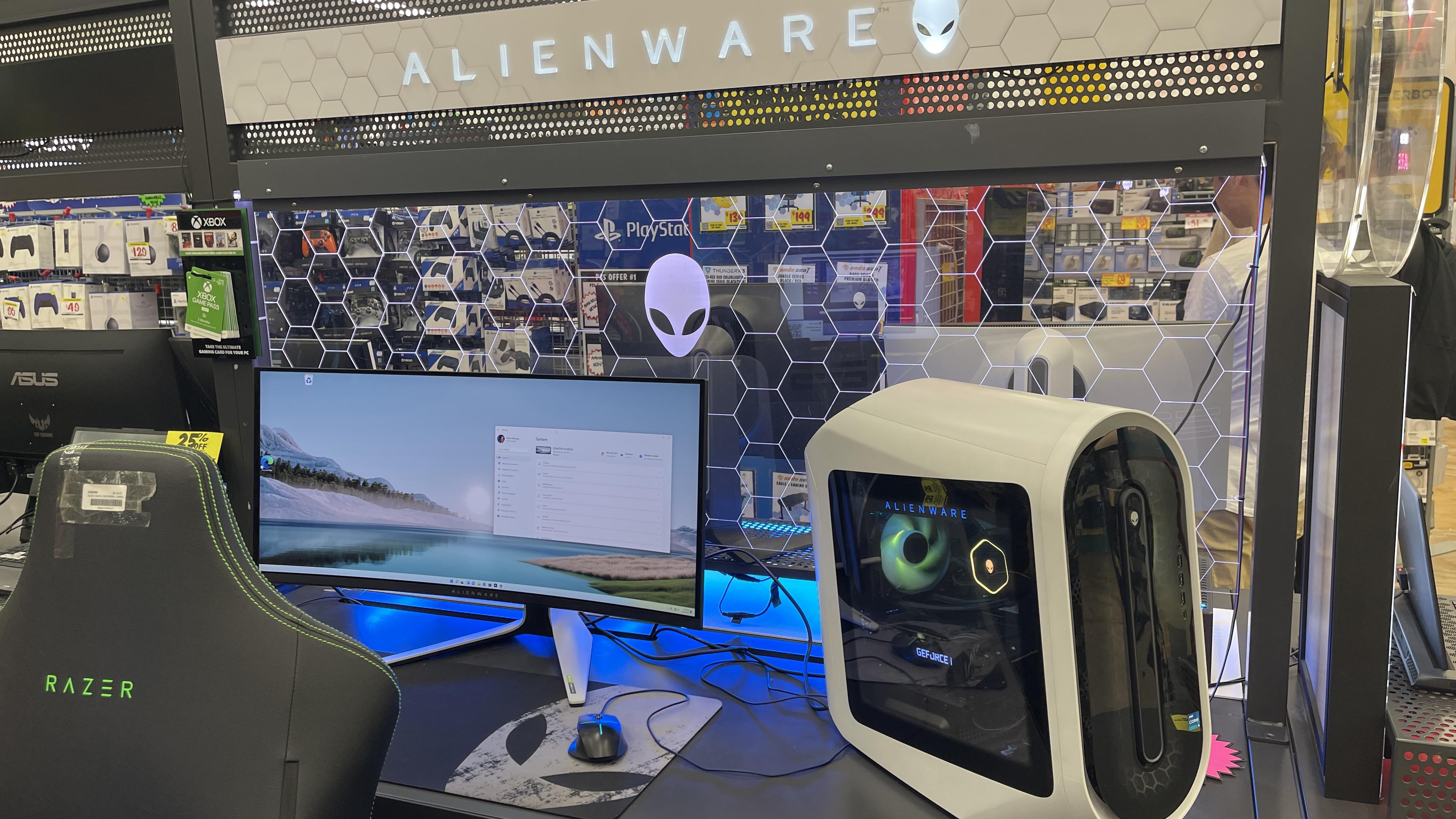 Alienware 34” QDOLED (AW3423DW) is on display at Chatswood Westfield