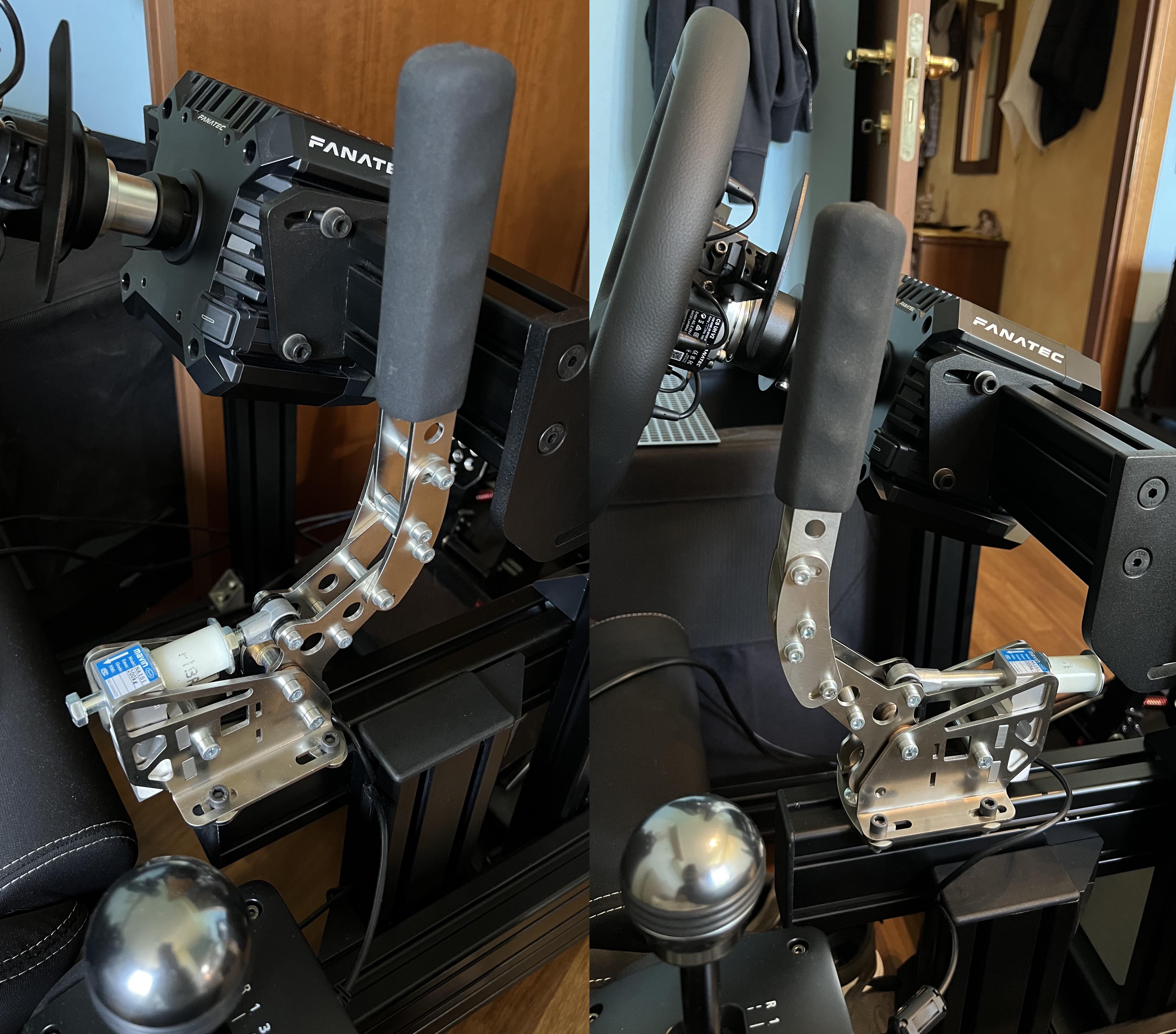 I reverse mounted my Heusinkveld handbrake so it can fit better in my