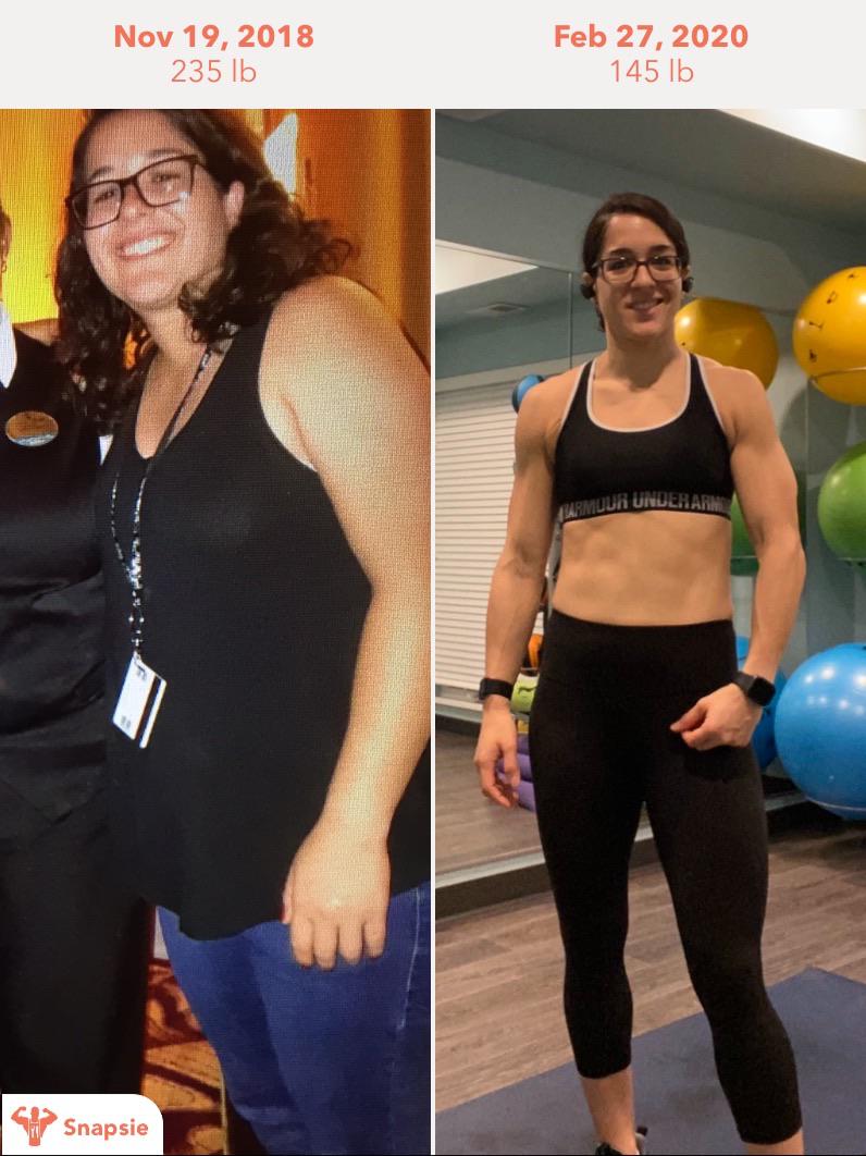 F/31/5’6” [235 lbs > 145 lbs = 90 lbs] Yoga Muscles! r/progresspics