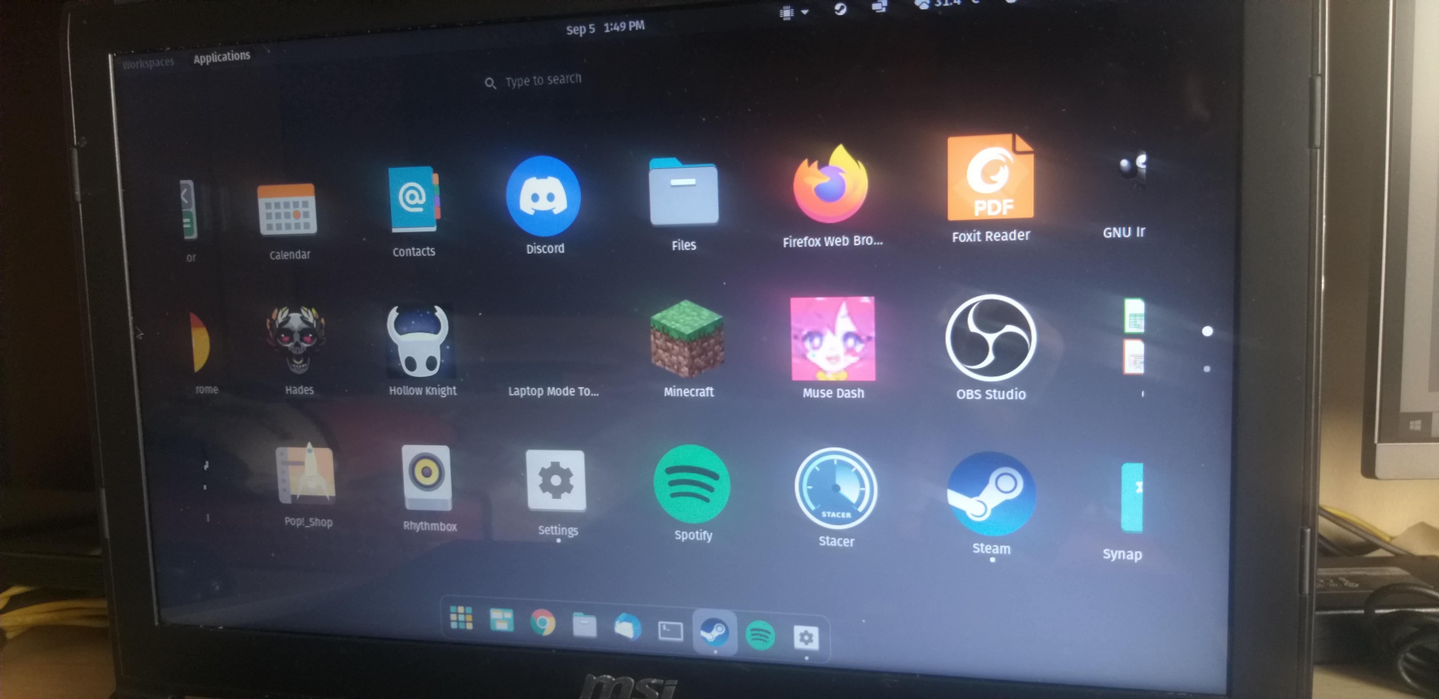 "Show applications" has everything zoomed in. How do you fix this? r