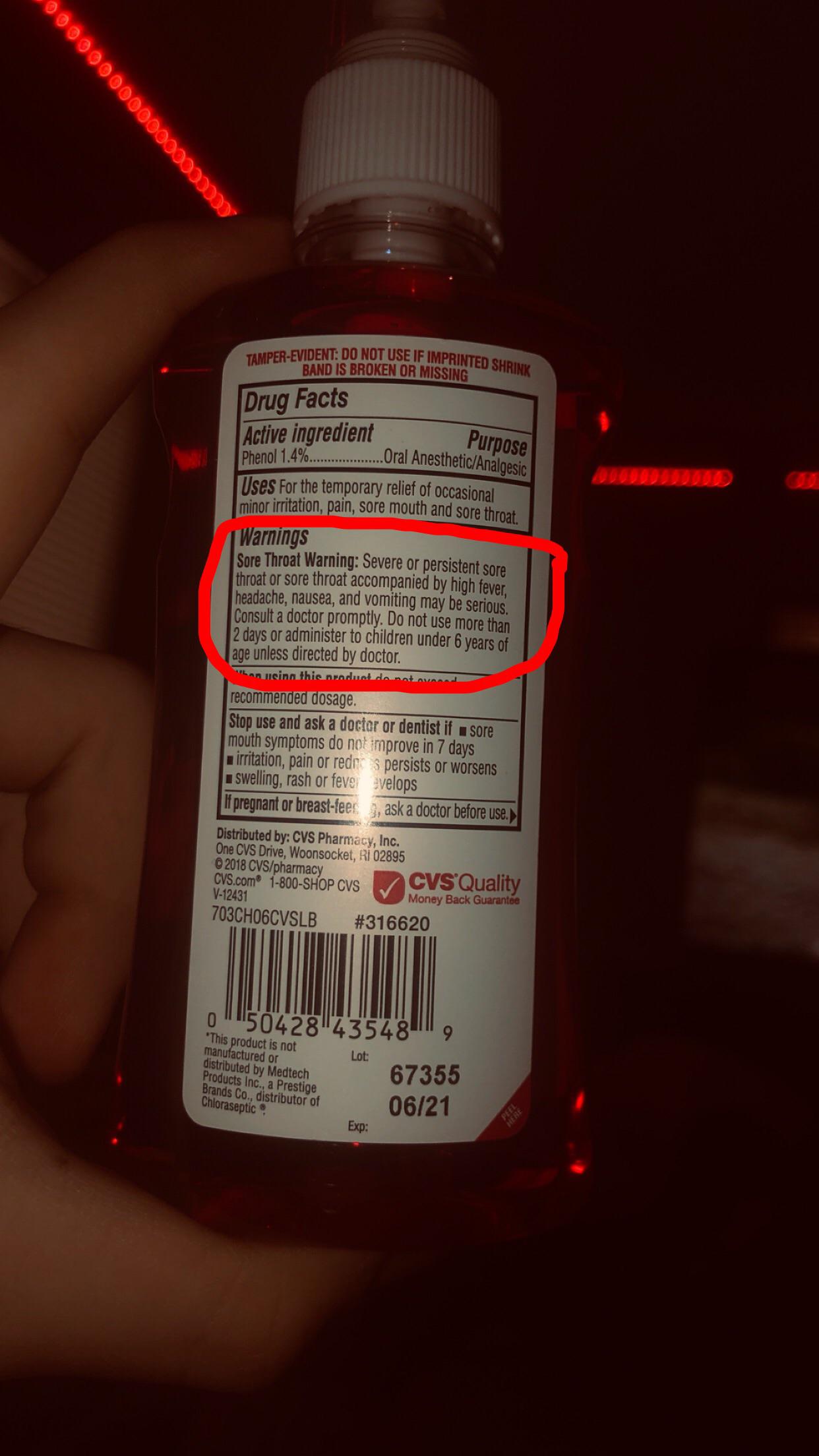 Sore throat spray can cause a sore throat.. r/Wellthatsucks