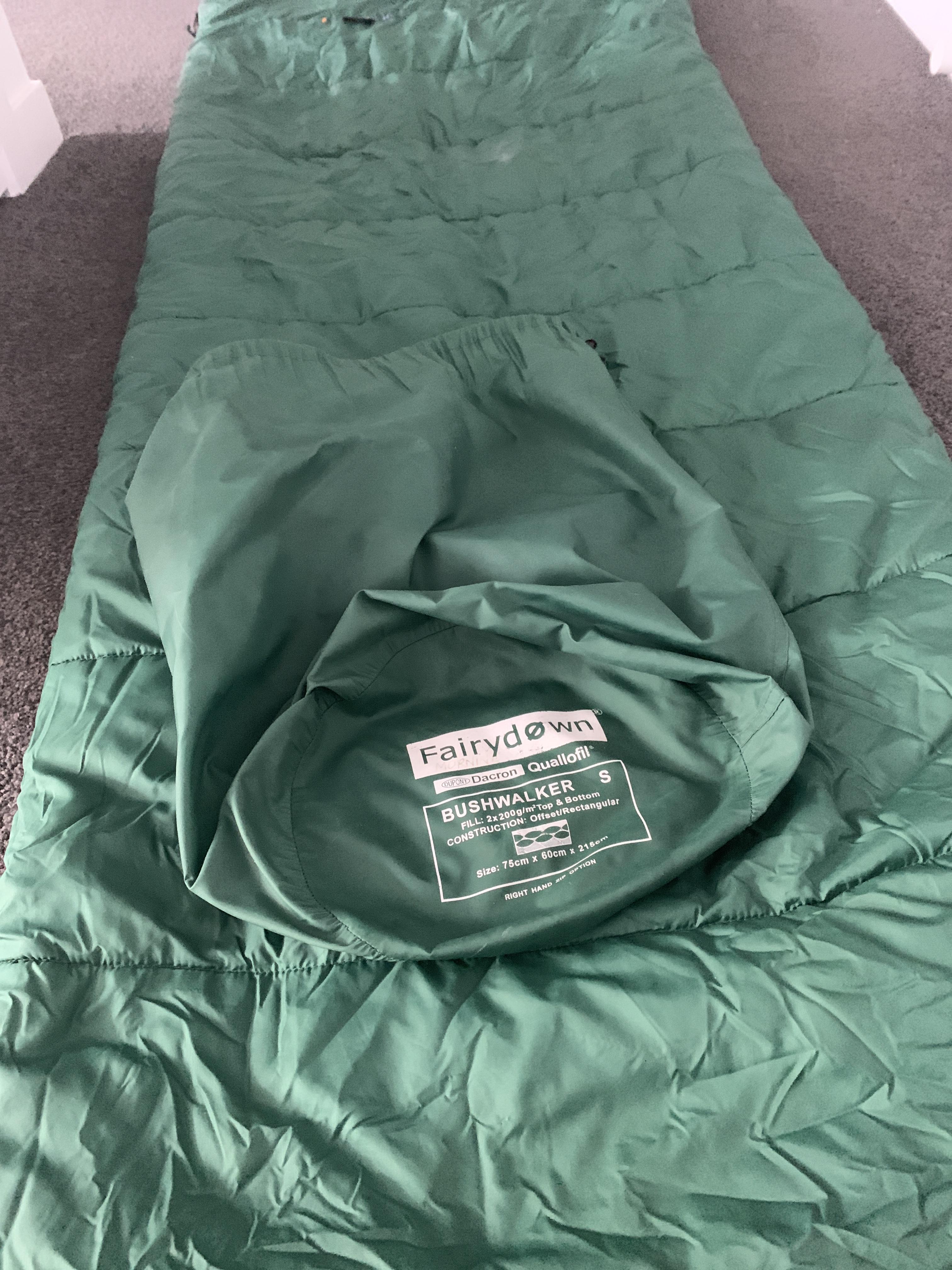 Got a fairydown bushwalker sleeping bag, passed down from dad, can