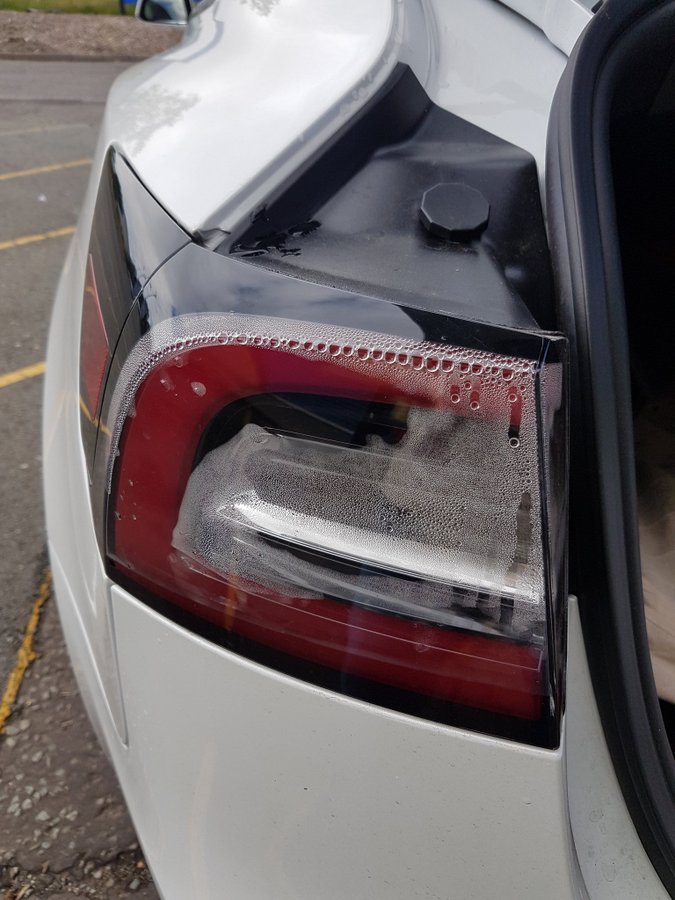 Three months old Tesla model 3 Tail light filling with water. RealTesla
