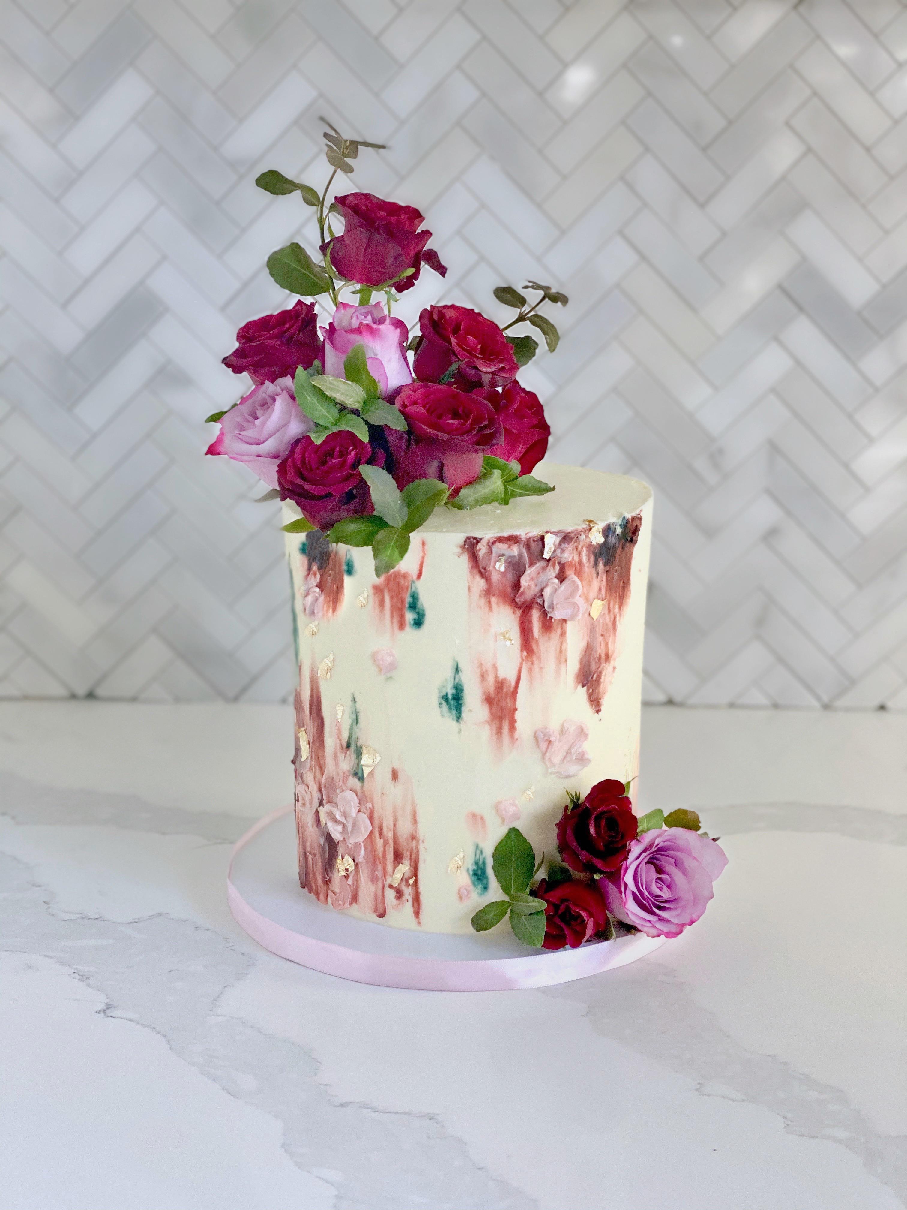 Happy birthday Mom! Floral buttercream cake r/FondantHate
