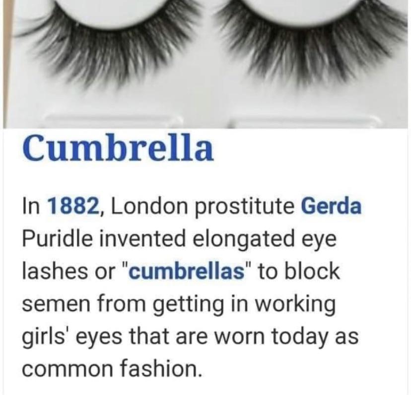 Cumbrellas aka fake eyelashes interestingasfuck