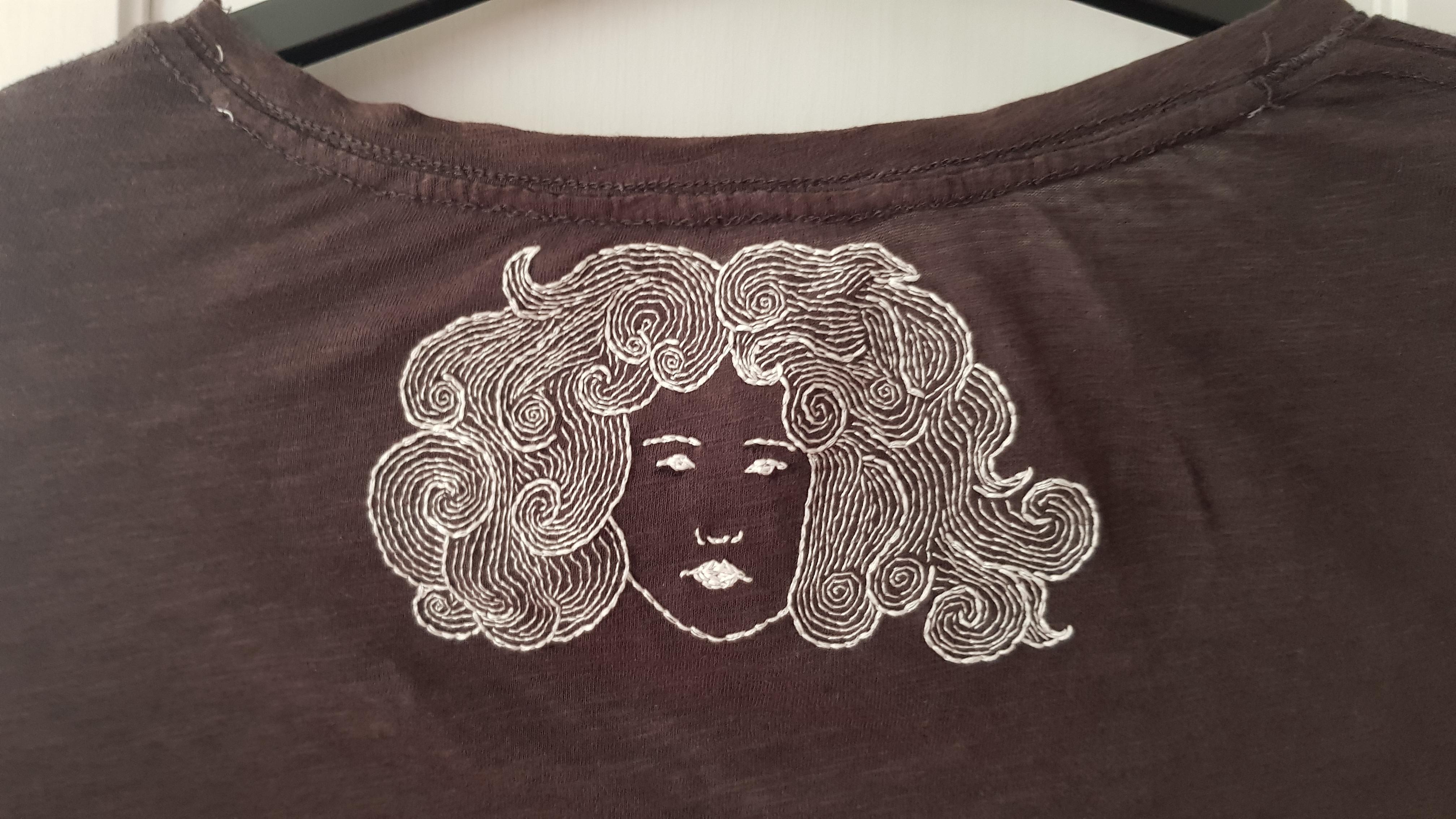 A design of my own I put on the back of a plain gray shirt r/Embroidery