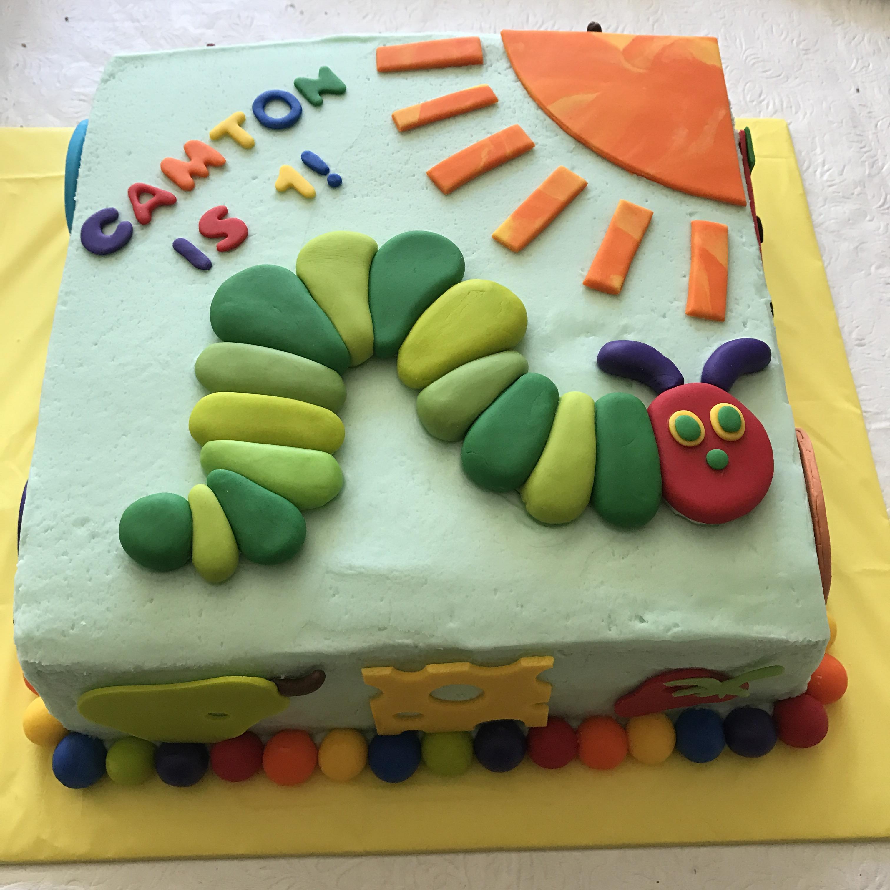 Very hungry caterpillar cake I did for my nephew r/cakedecorating