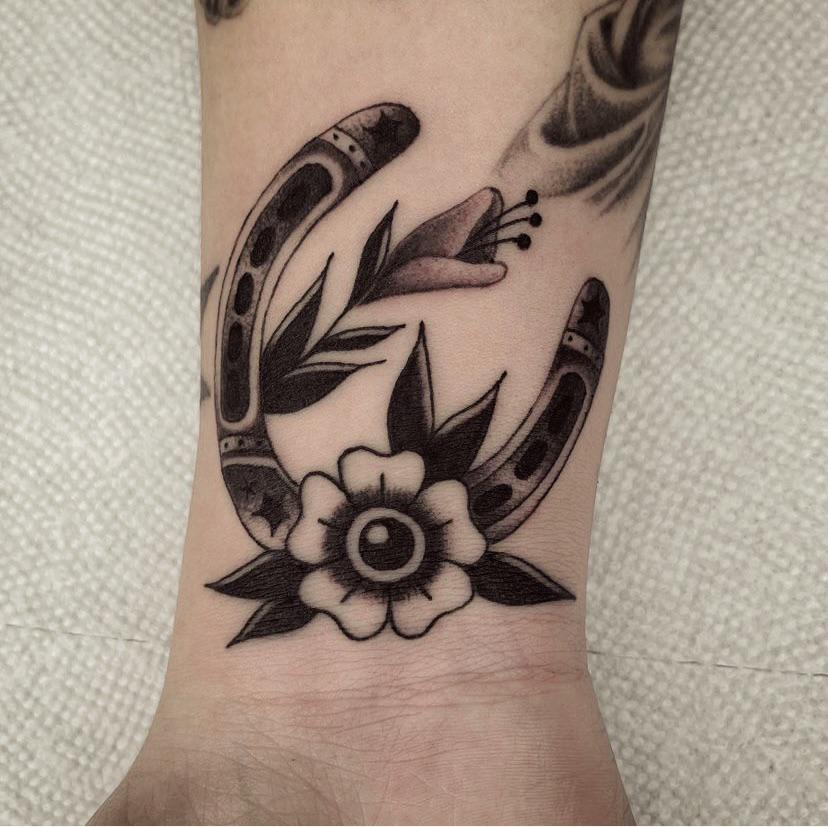 Horseshoe Flower Tattoos
