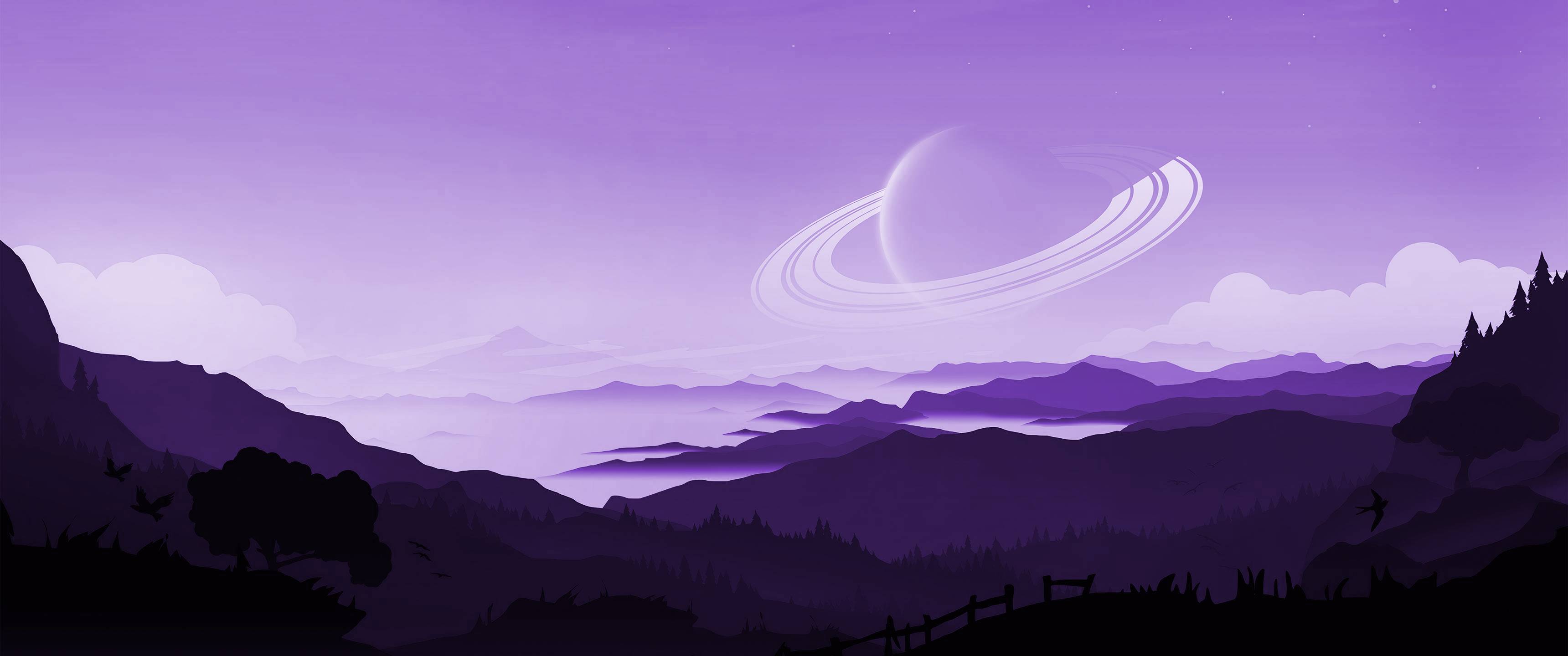 [3440x1440] Purple Forest r/ultrawidemasterrace