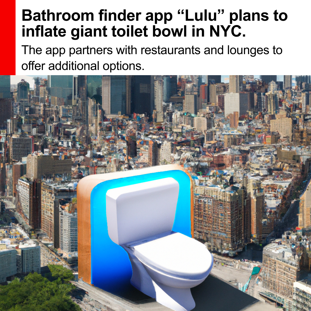 This bathroom finder app "Lulu" submitted plans last month to inflate a