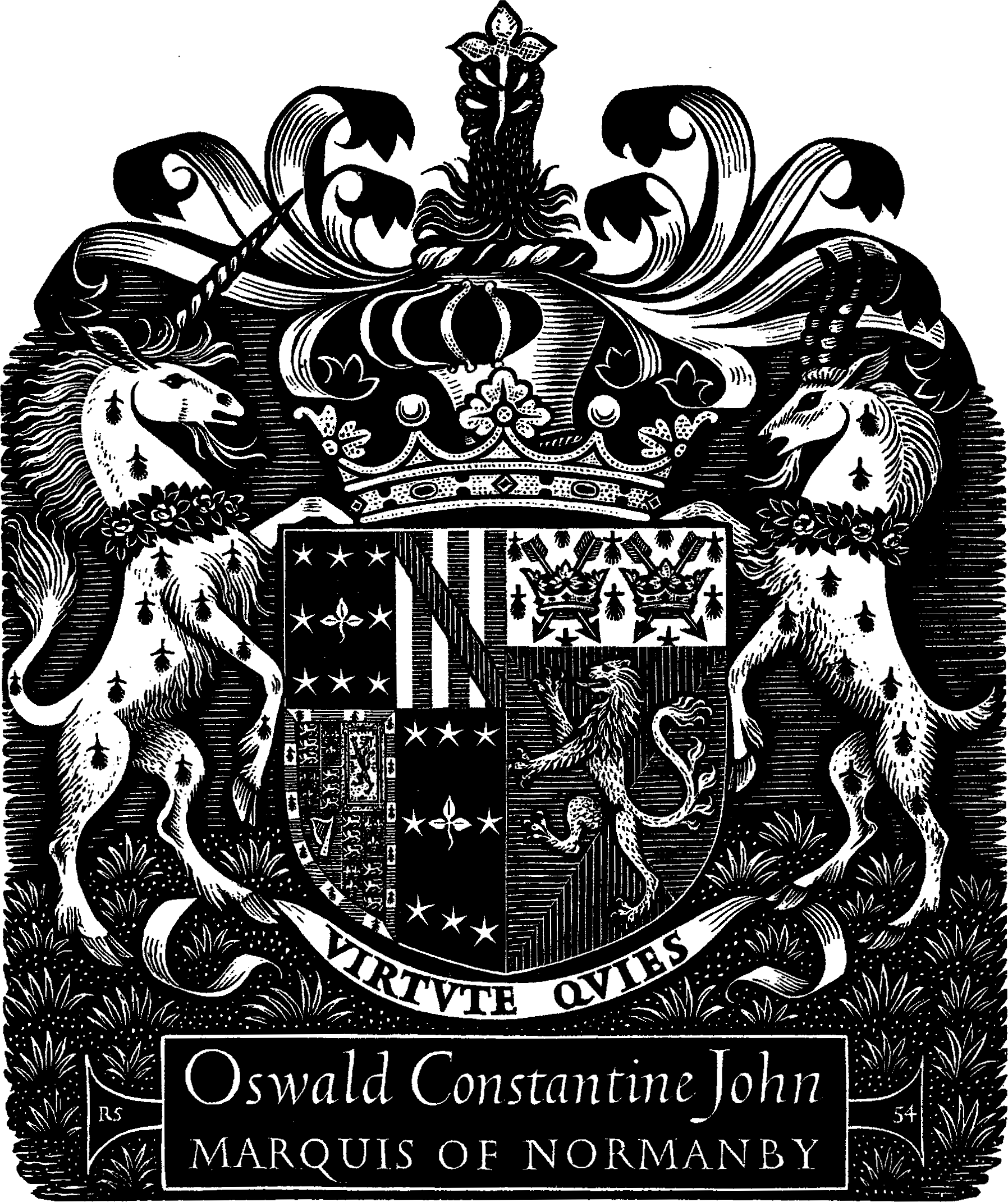The Arms of the Marquis of Normandy as engraved by Reynolds Stone r