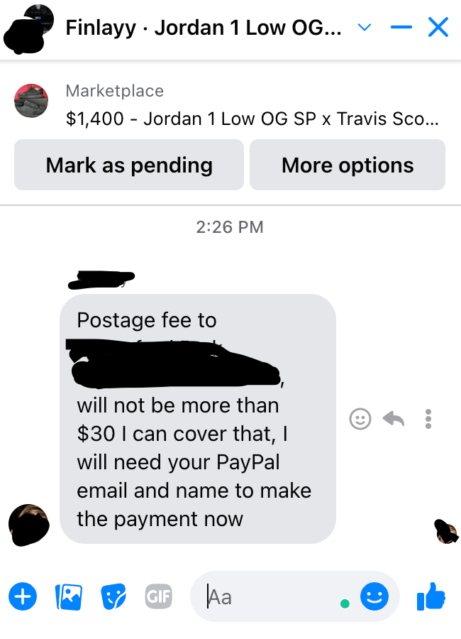 New to selling on facebook marketplace, is this one of those paypal