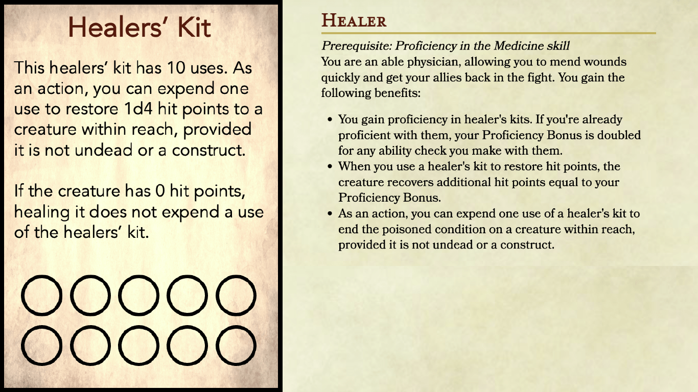 a friendly Healer's Kit amendment, with a simple Healer feat. Feedback