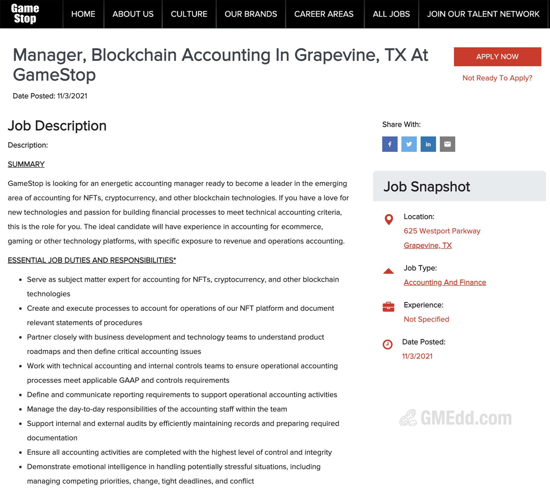 🚨GameStop has posted 36 new jobs today, one of which is for a