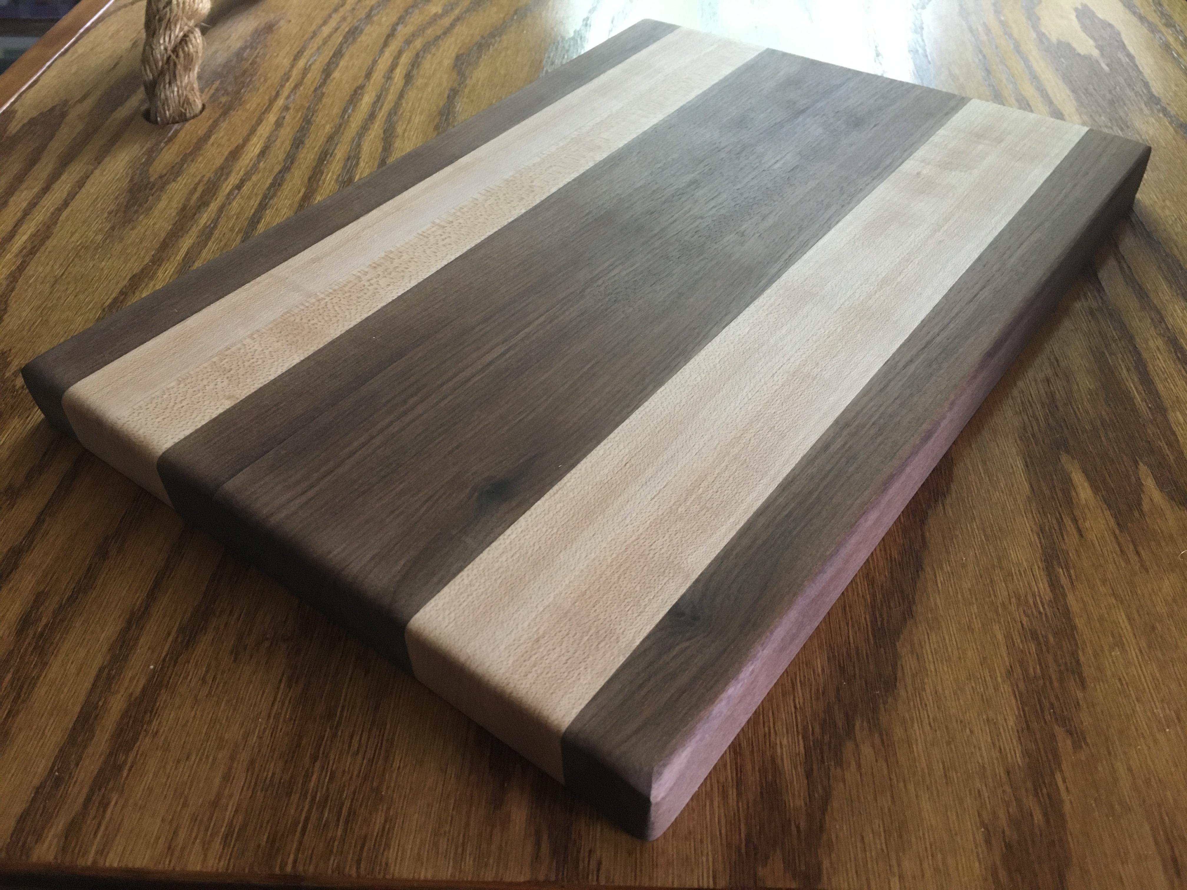 My first project ButcherBlock style cutting board with maple and
