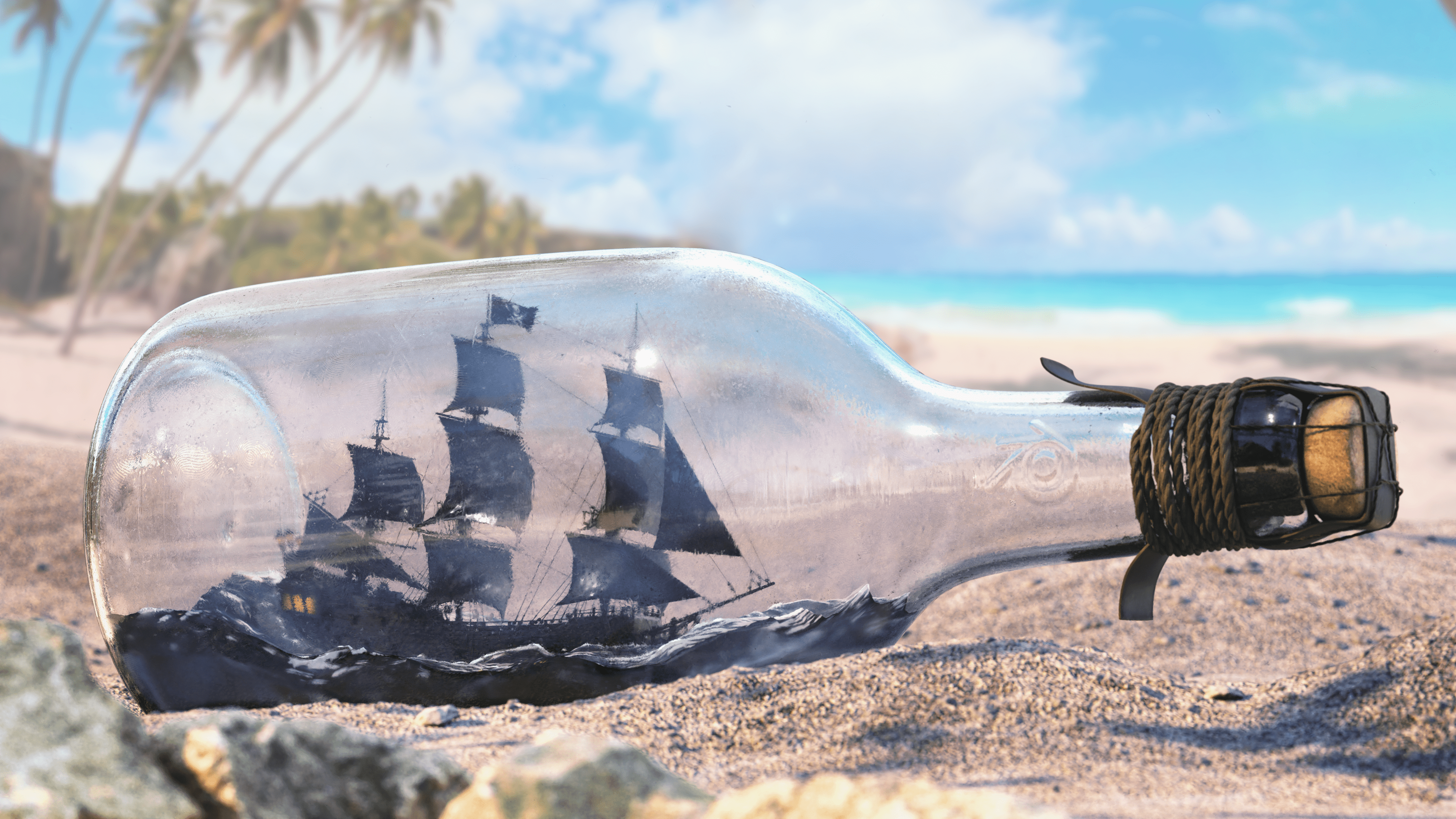 Why is the black pearl in a bottle? blender