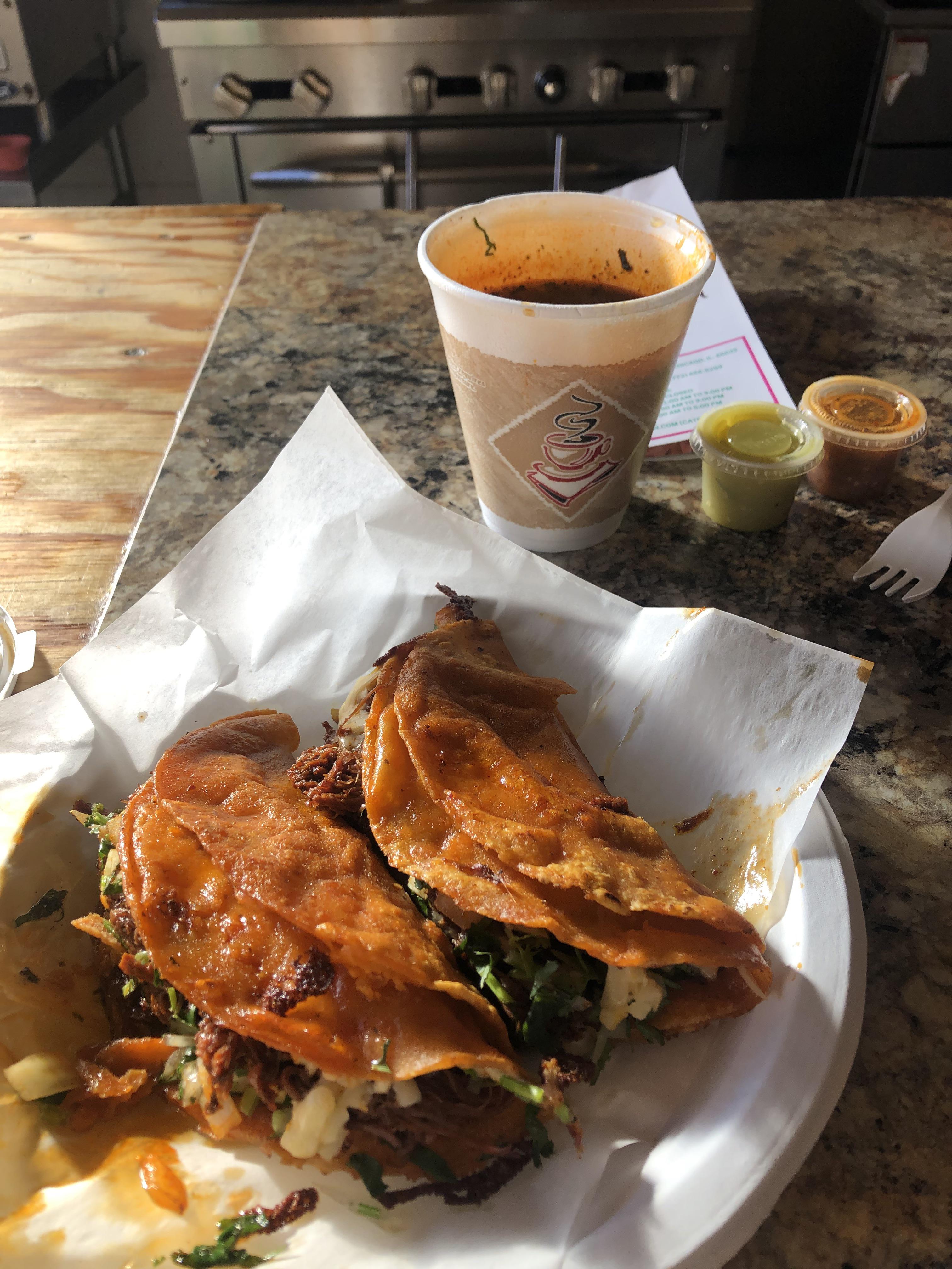 Tacotlán Quesabirria + Consommé. Hearty & delicious in winter. r