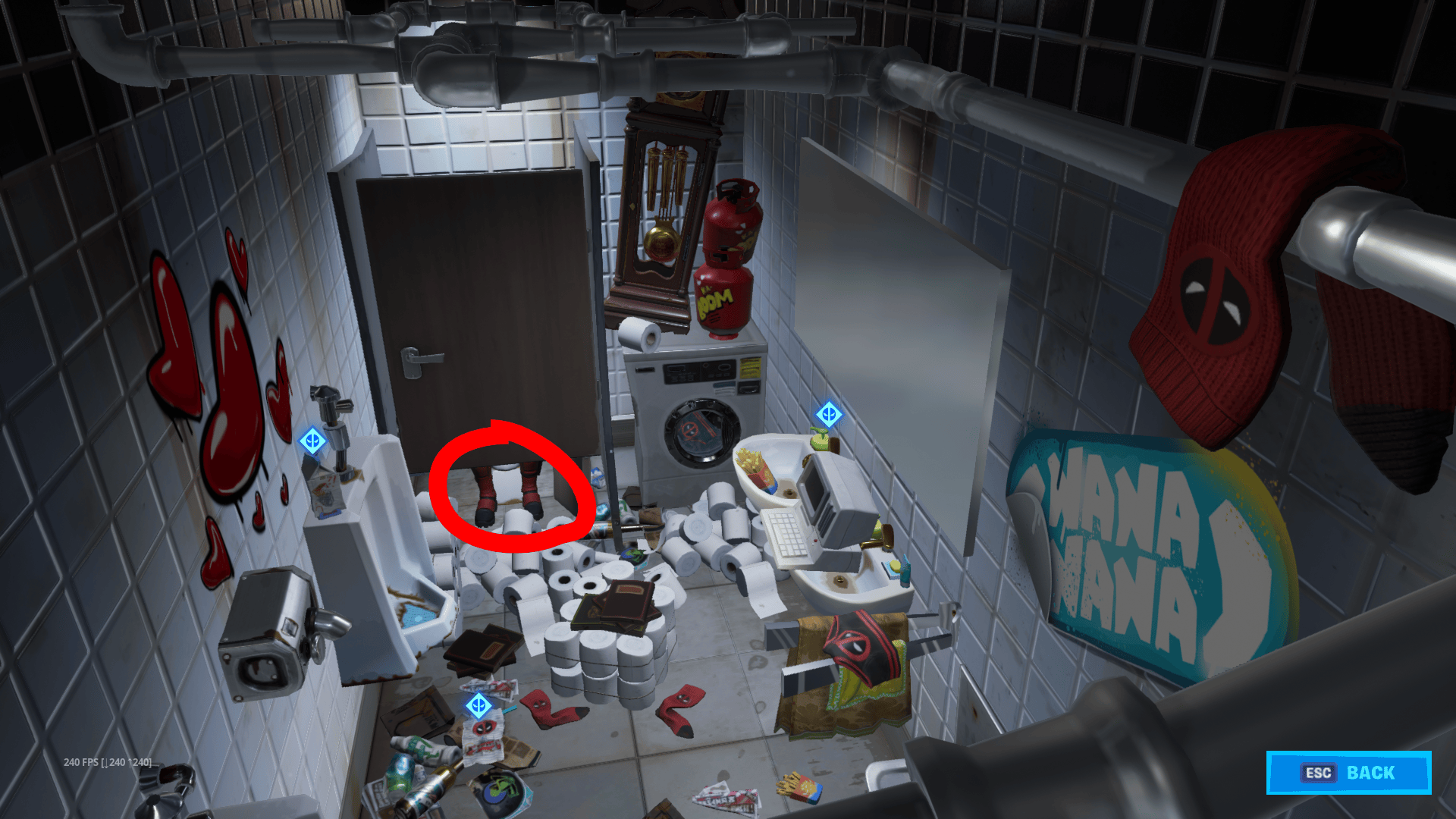 Is this new? You can now see Deadpool in his bathroom stall. FortNiteBR