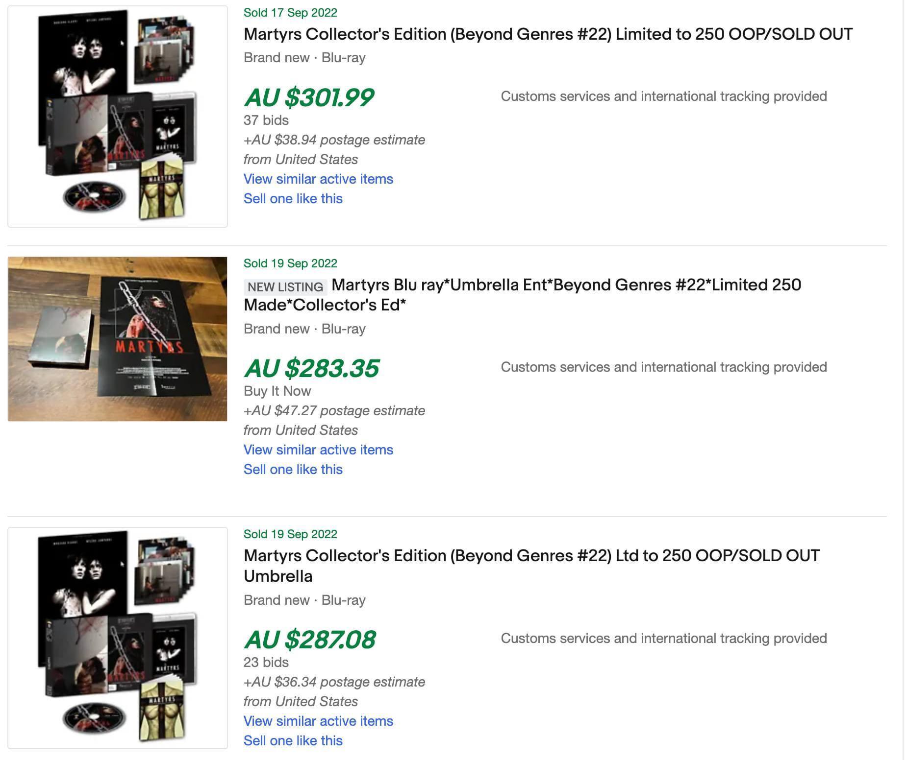 The Umbrella Martyrs Collectors Edition is going for some crazy money