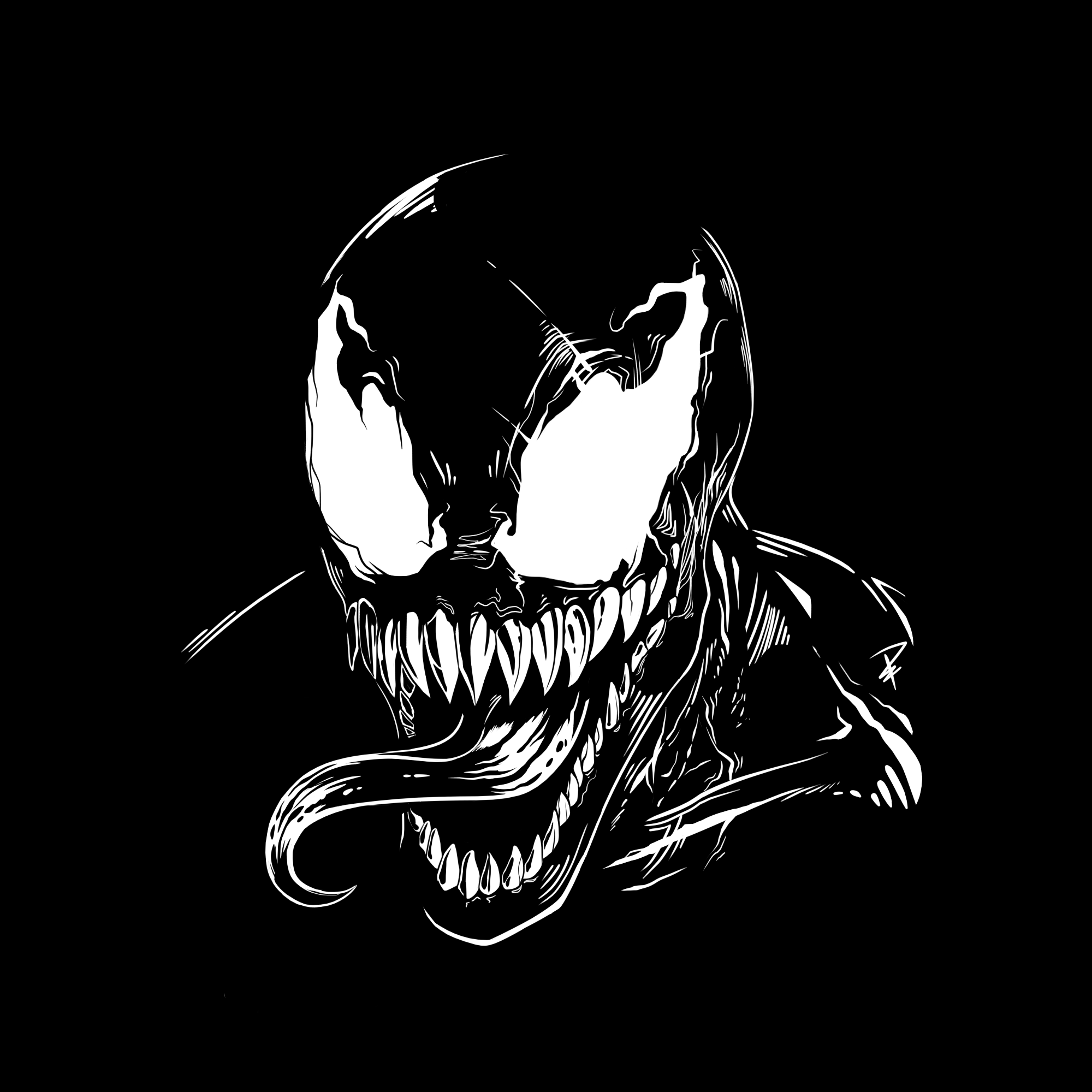 VENOM Black n White Fan Art, by me r/fanart