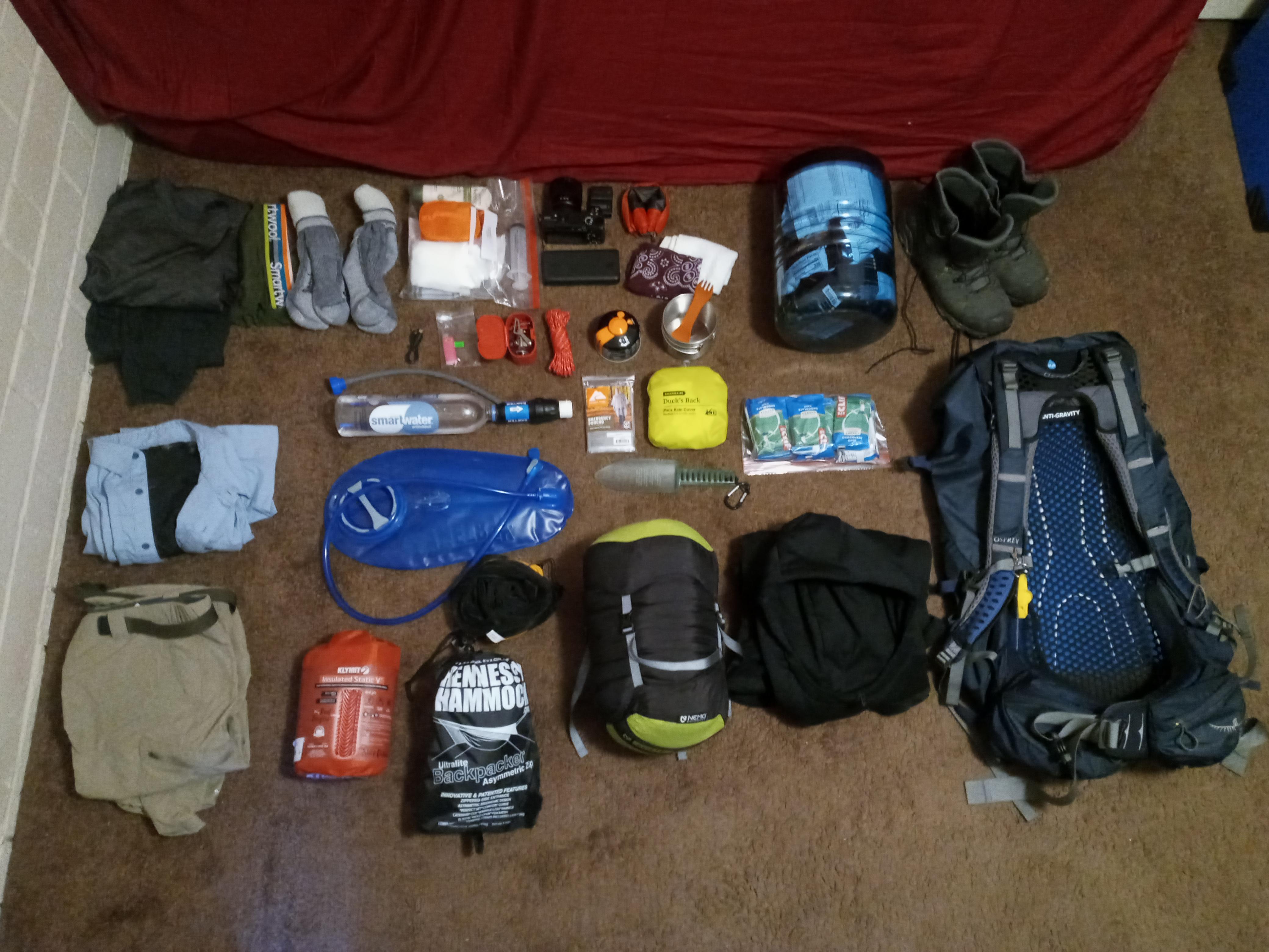 Time to cut some weight!! What would you leave behind? r/backpacking