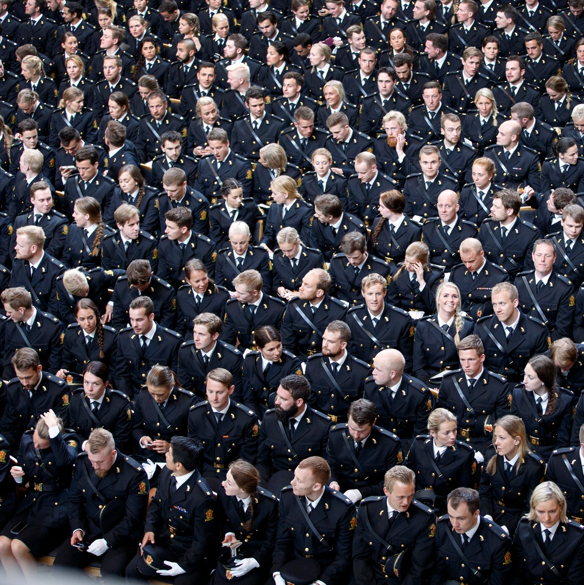 Norwegian Police Students during their graduation ceremony in Oslo
