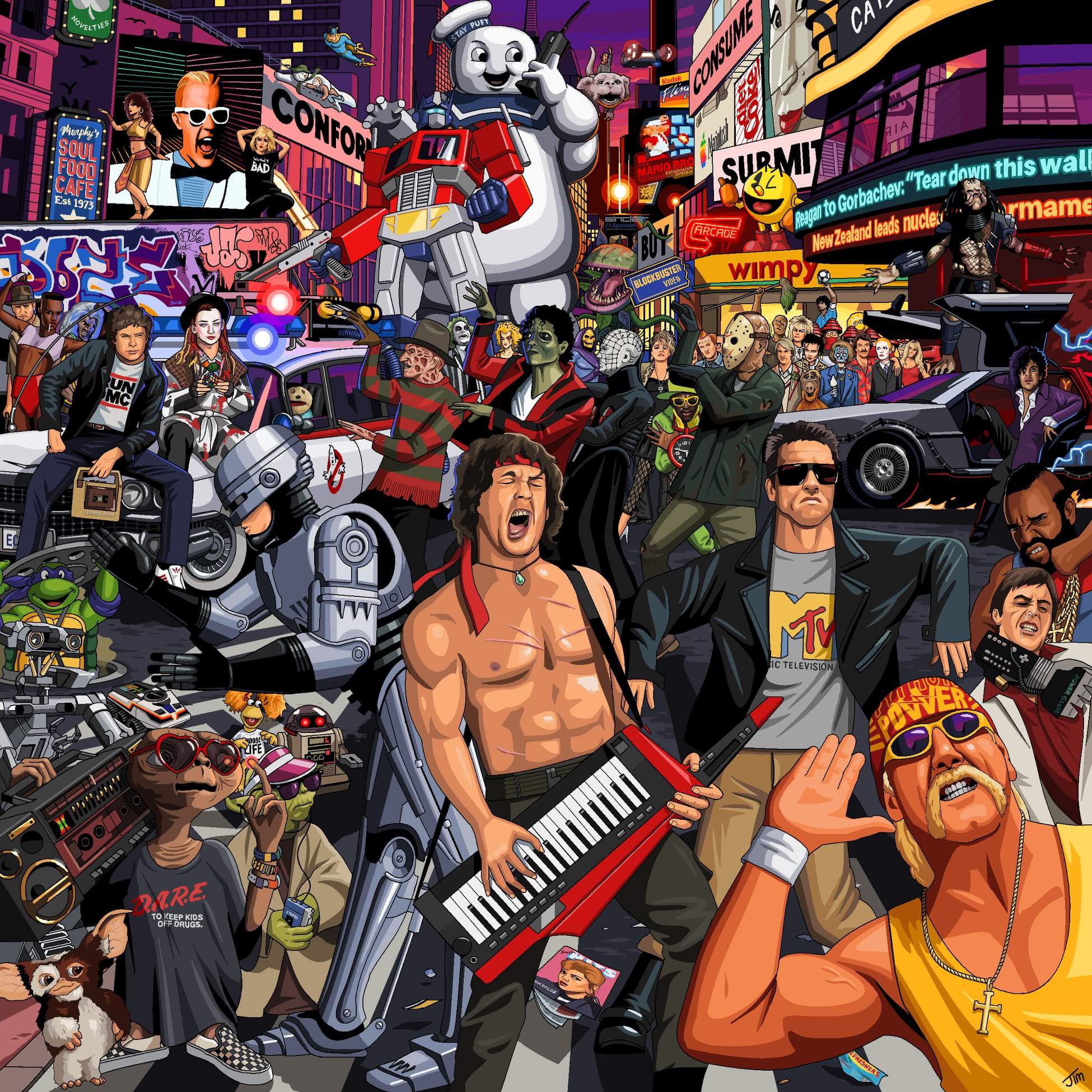 UK artist Jim'll Paint It creates an image packed with 80s references