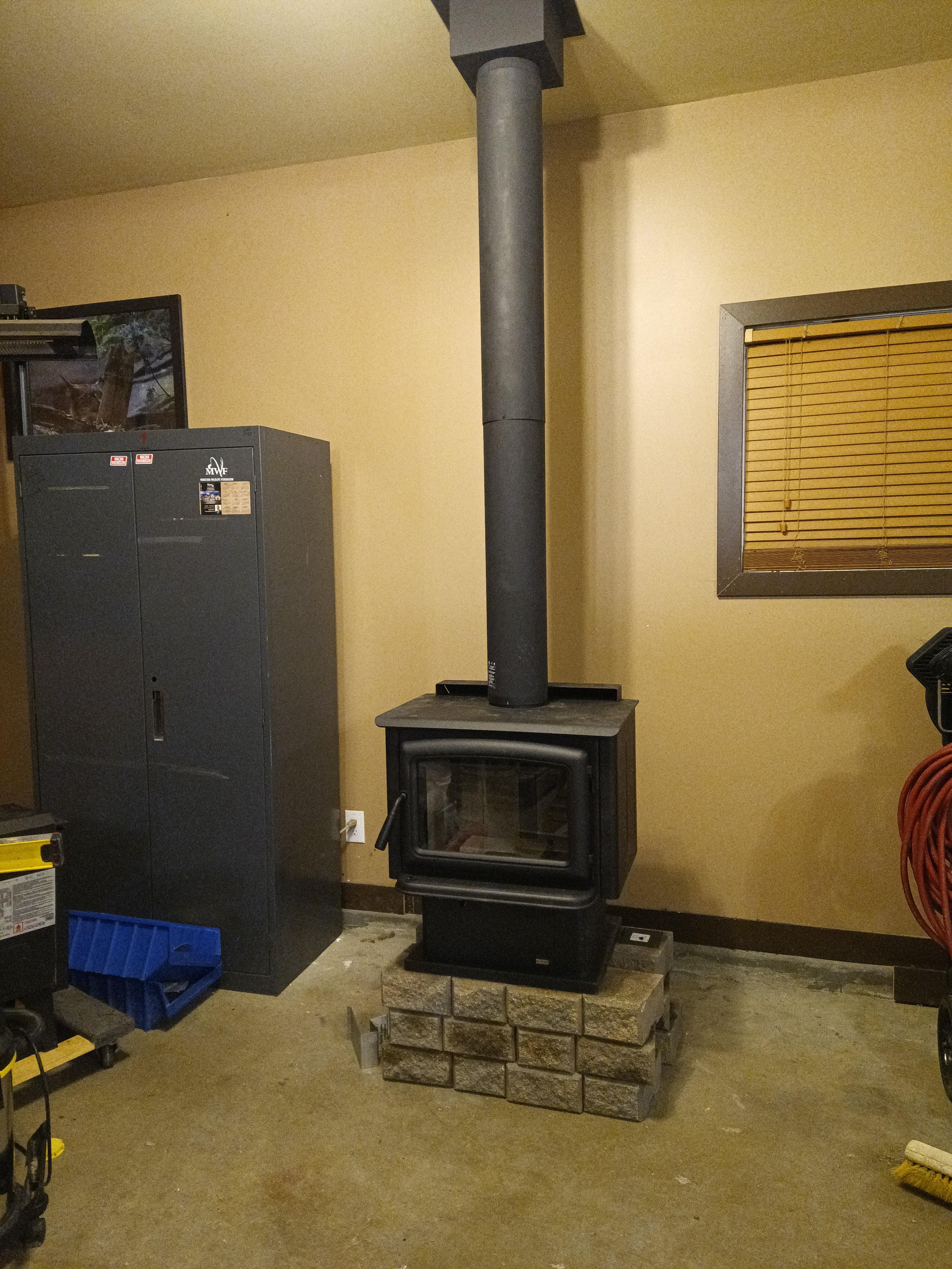 Garage stove almost ready to go! r/woodstoving