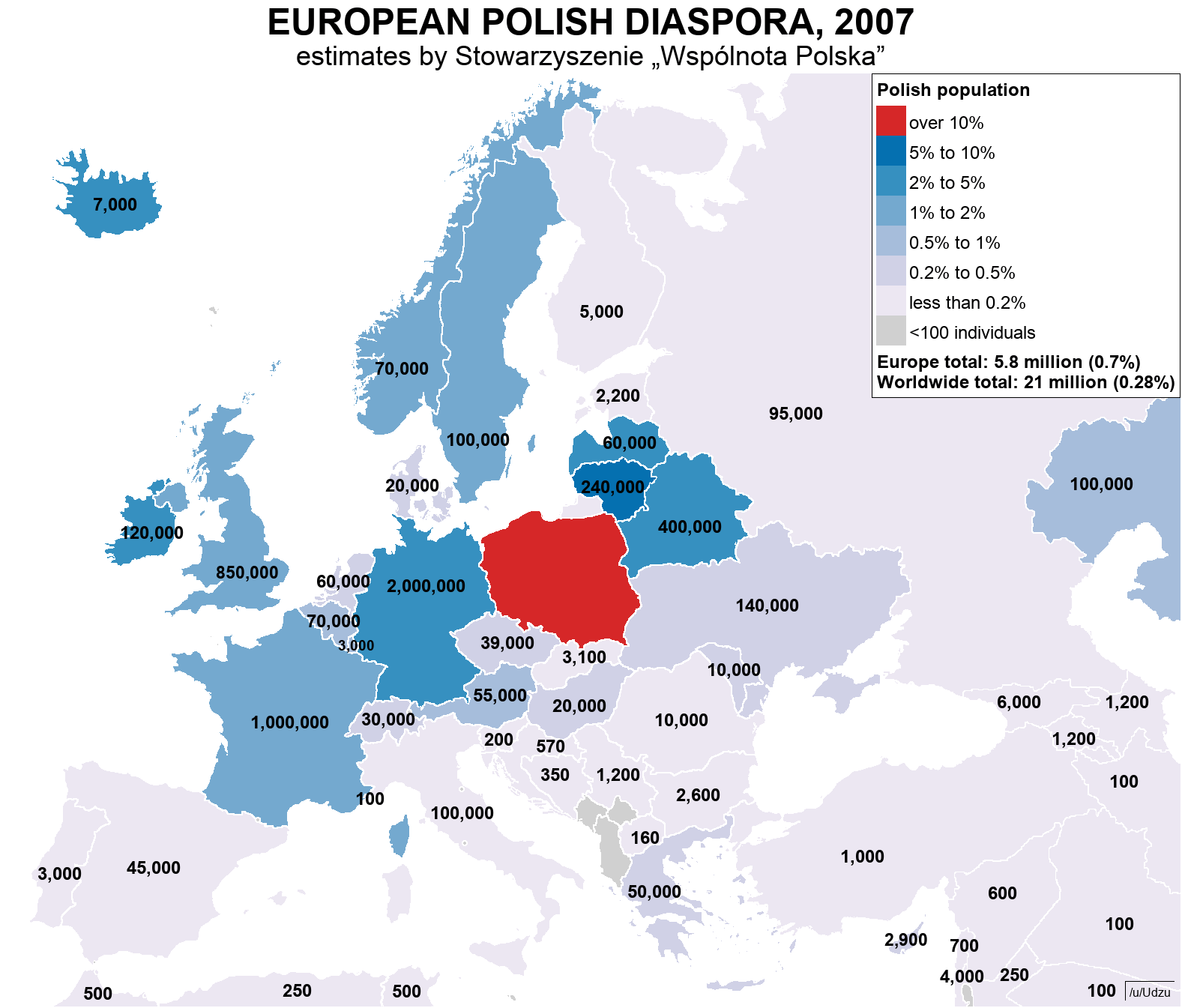 European Polish diaspora 2007 [FIXED!] r/europe