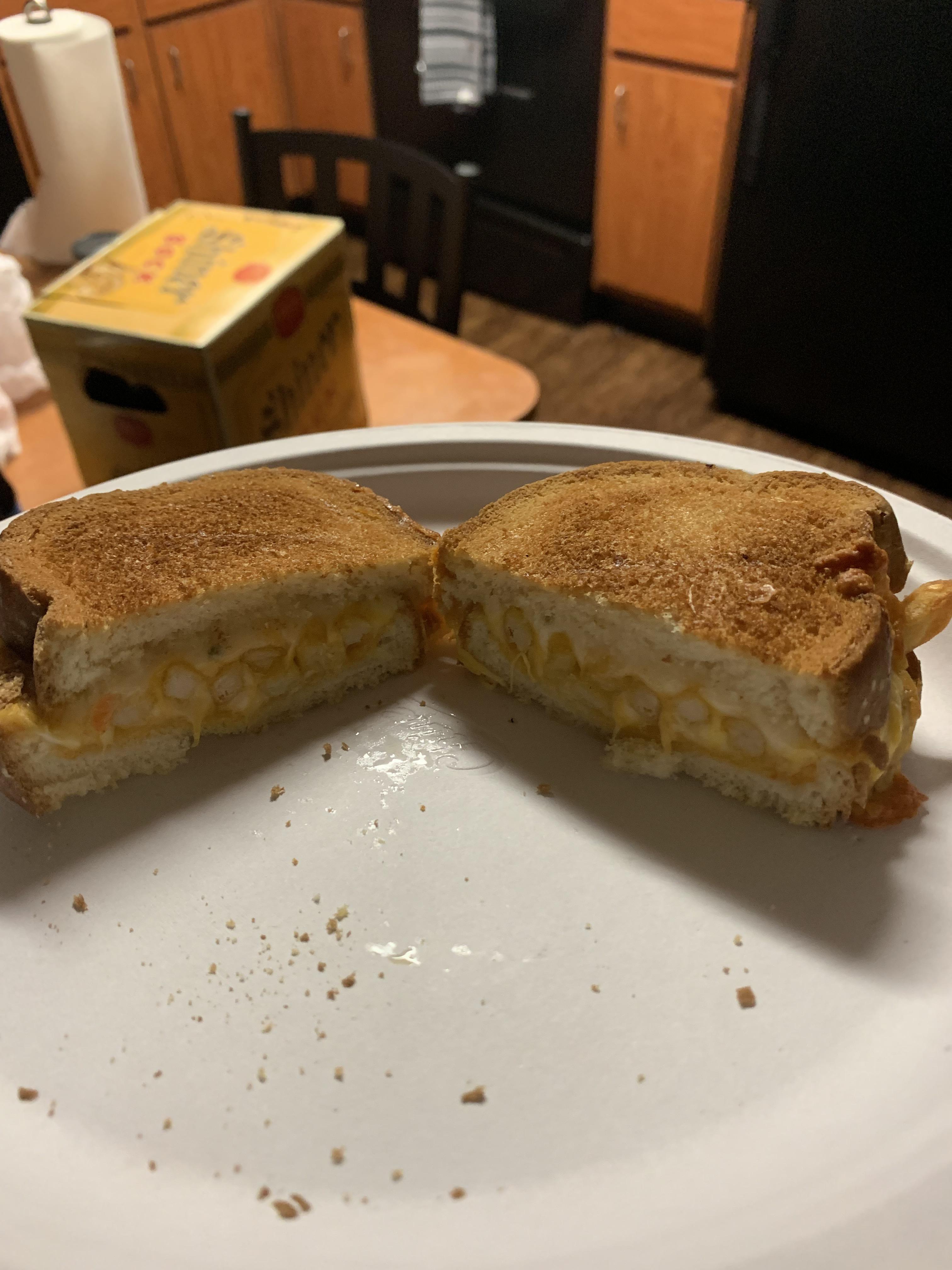 The infamous french fry grilled cheese cooked in an air fryer for some