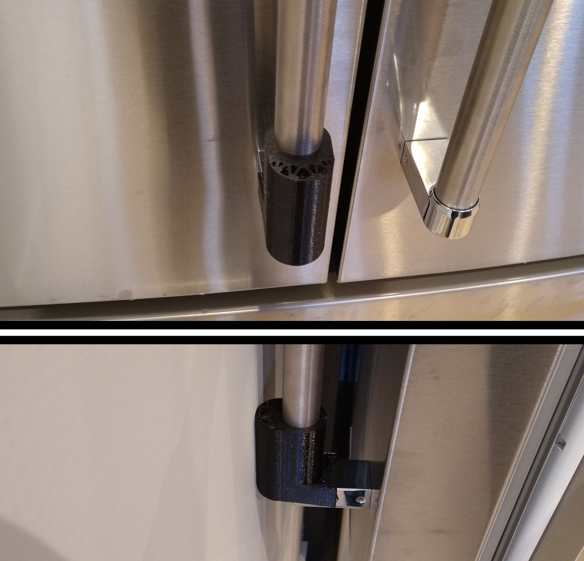 Printed a fridge door bumper out of flexible TPU to protect the wall