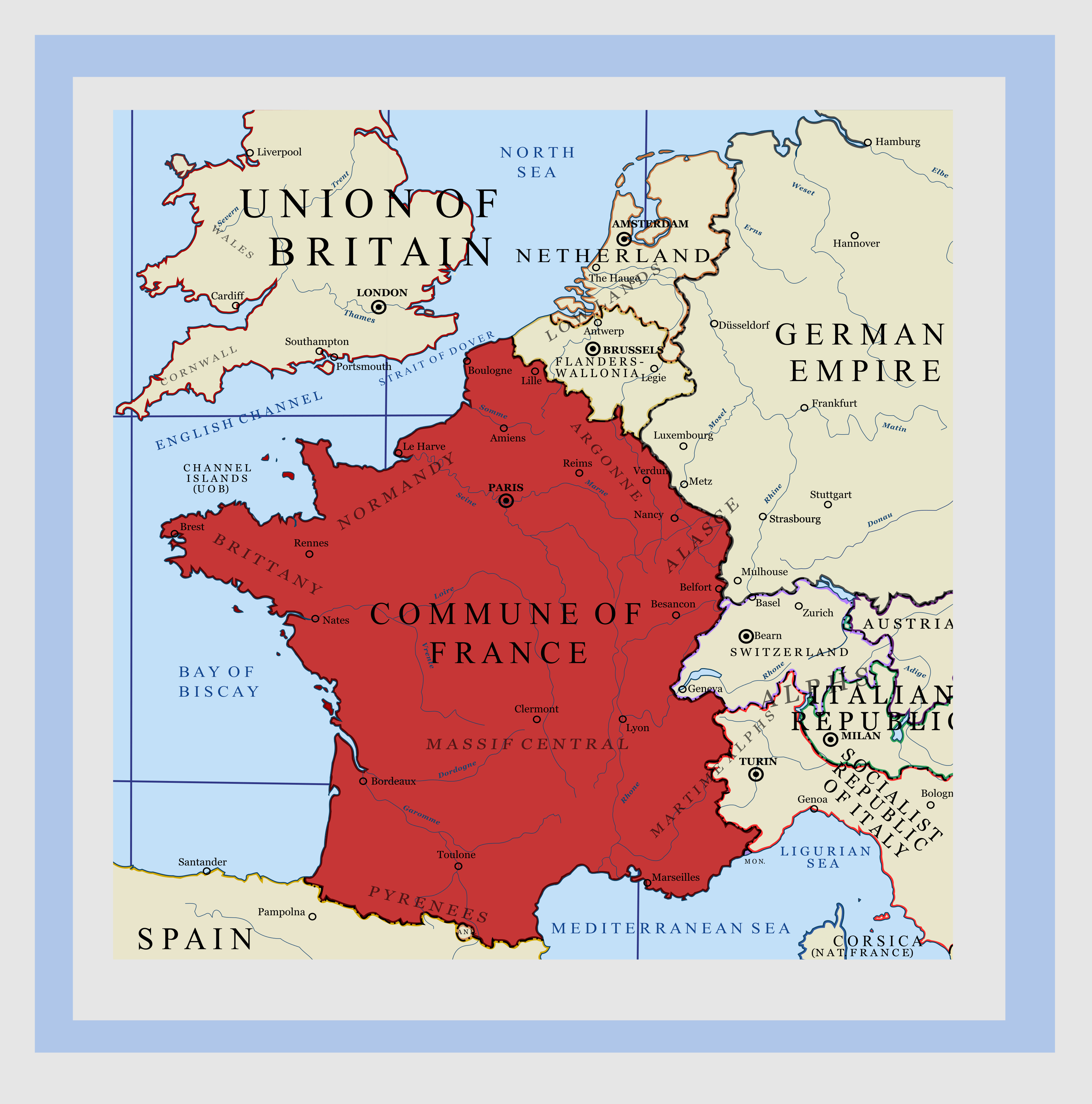 Map of the Commune of France r/Kaiserreich
