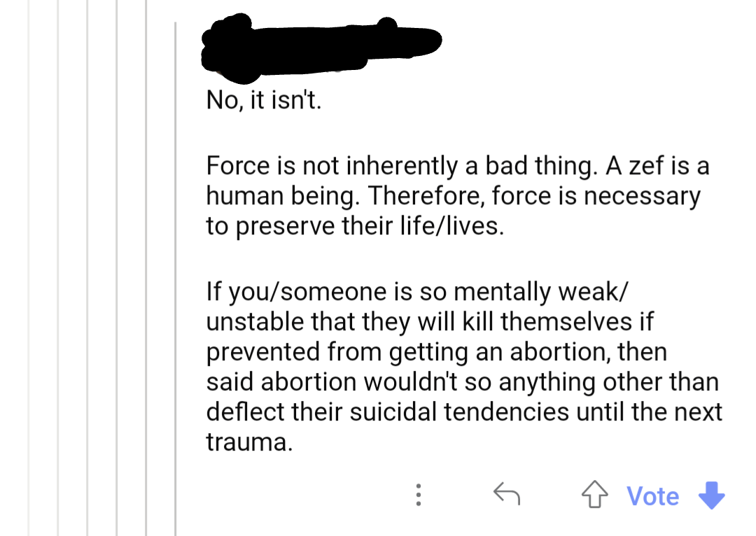 Can't handle forced pregnancy? You're just weak. r/insaneprolife