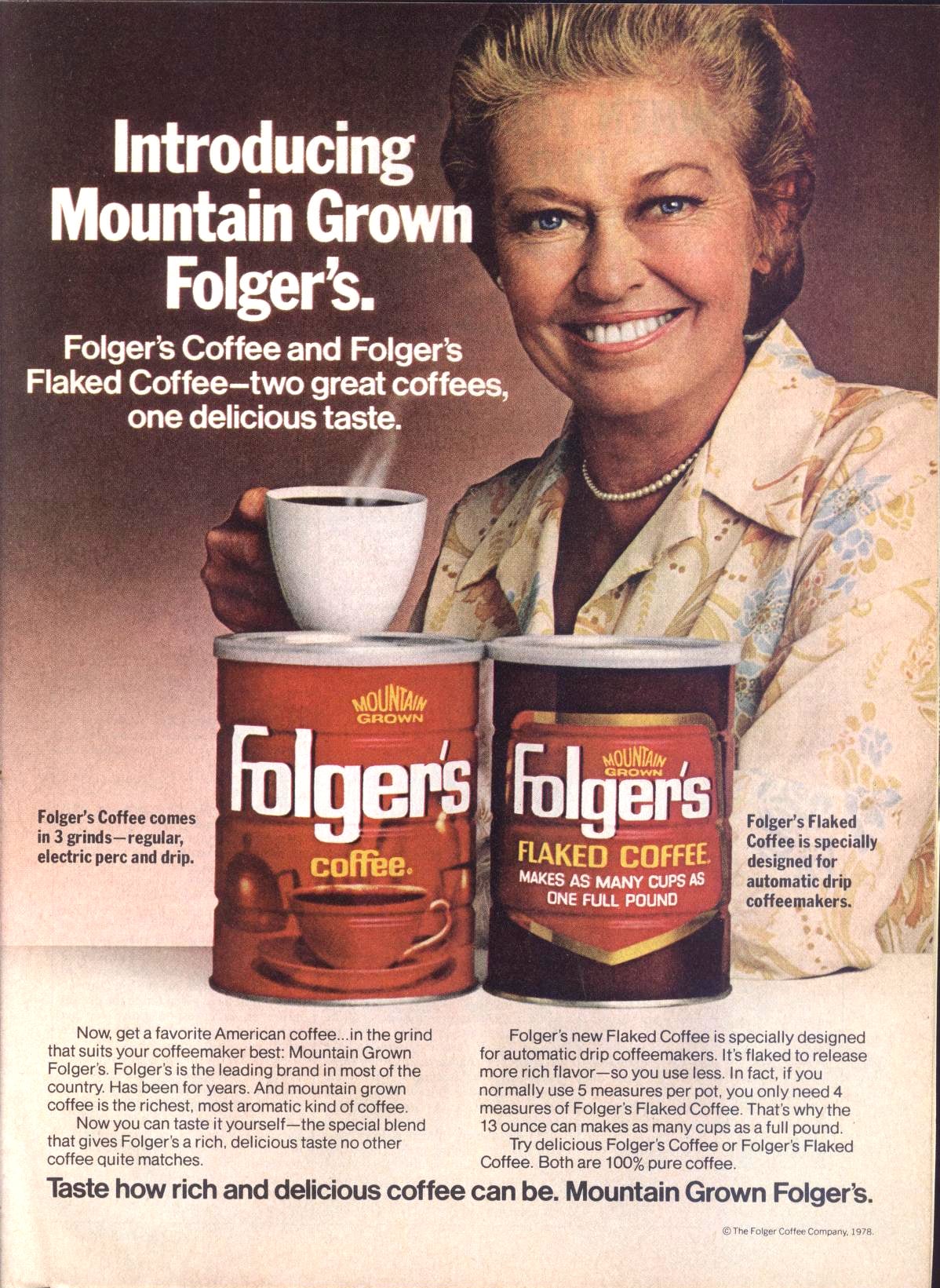 Folgers Coffee 1978 r/vintageads