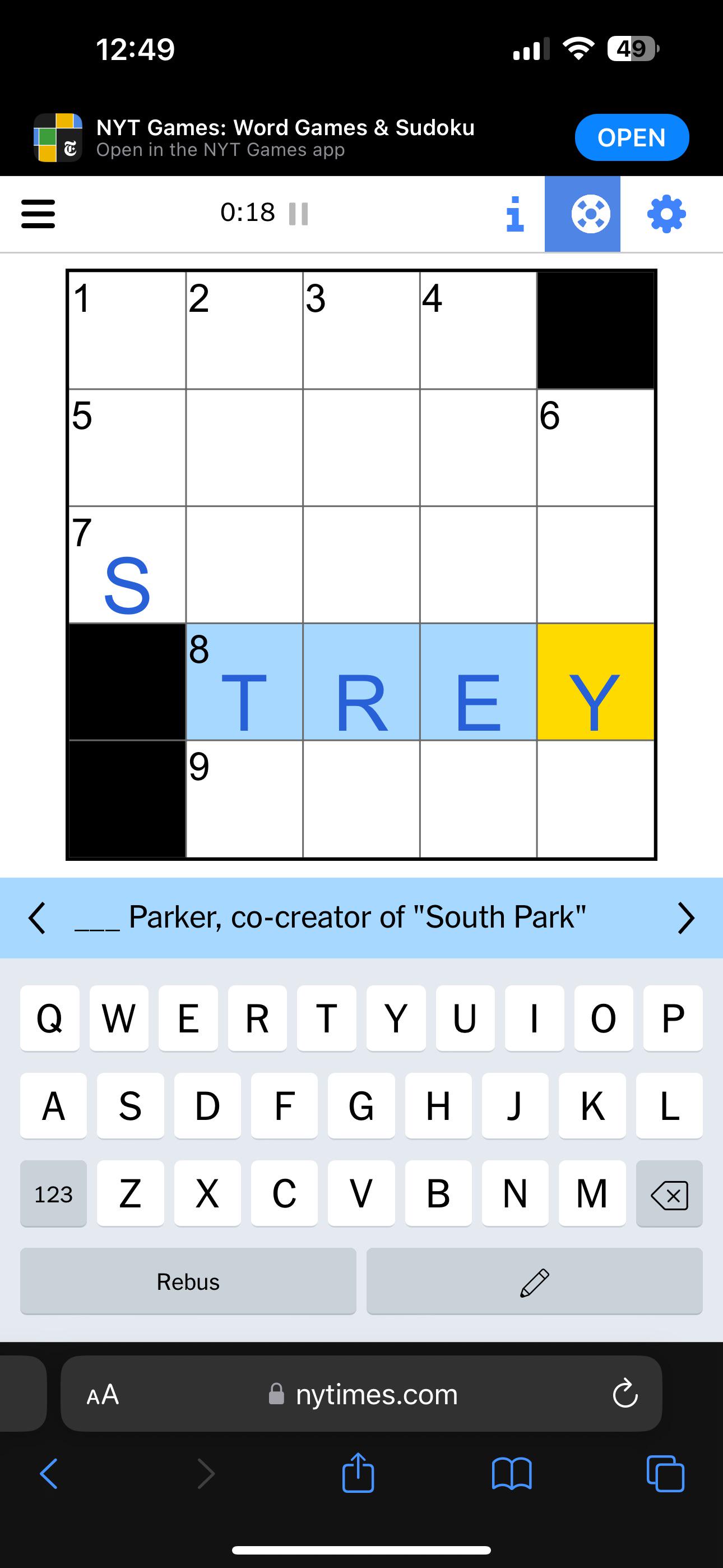 Mini Crossword answer for today : r/southpark