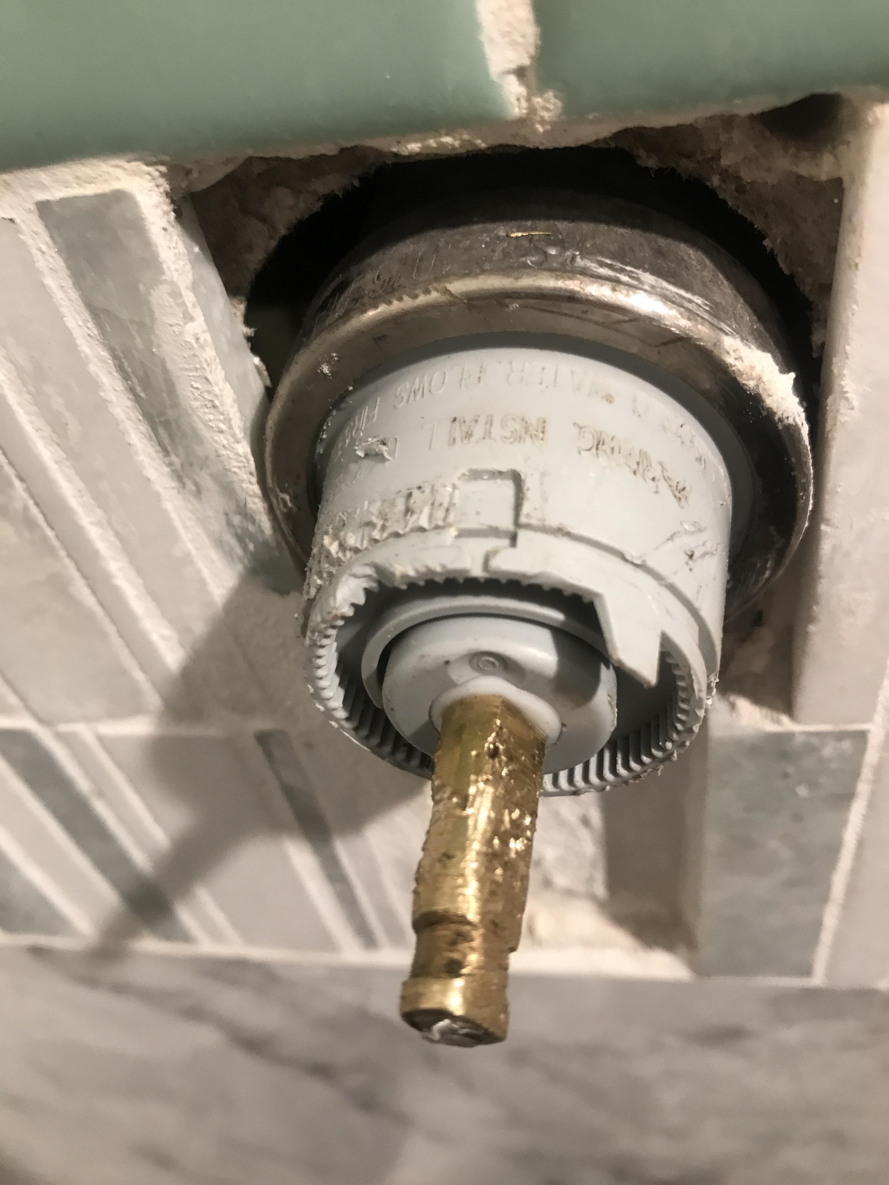 How to get this particular shower cartridge/valve off. I’ve already tried yelling at it r/howto