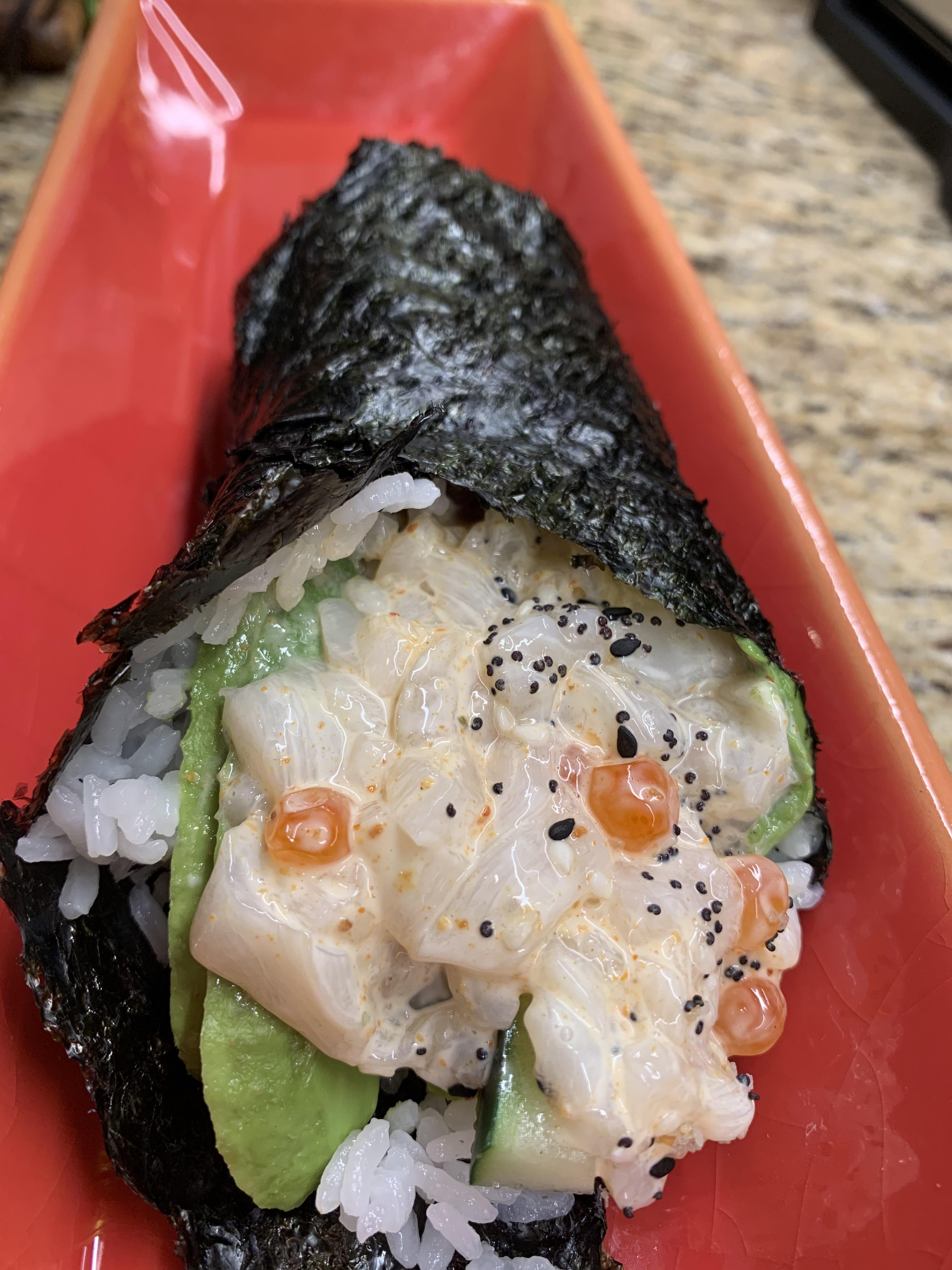 Homemade scallop roll. r/sushi