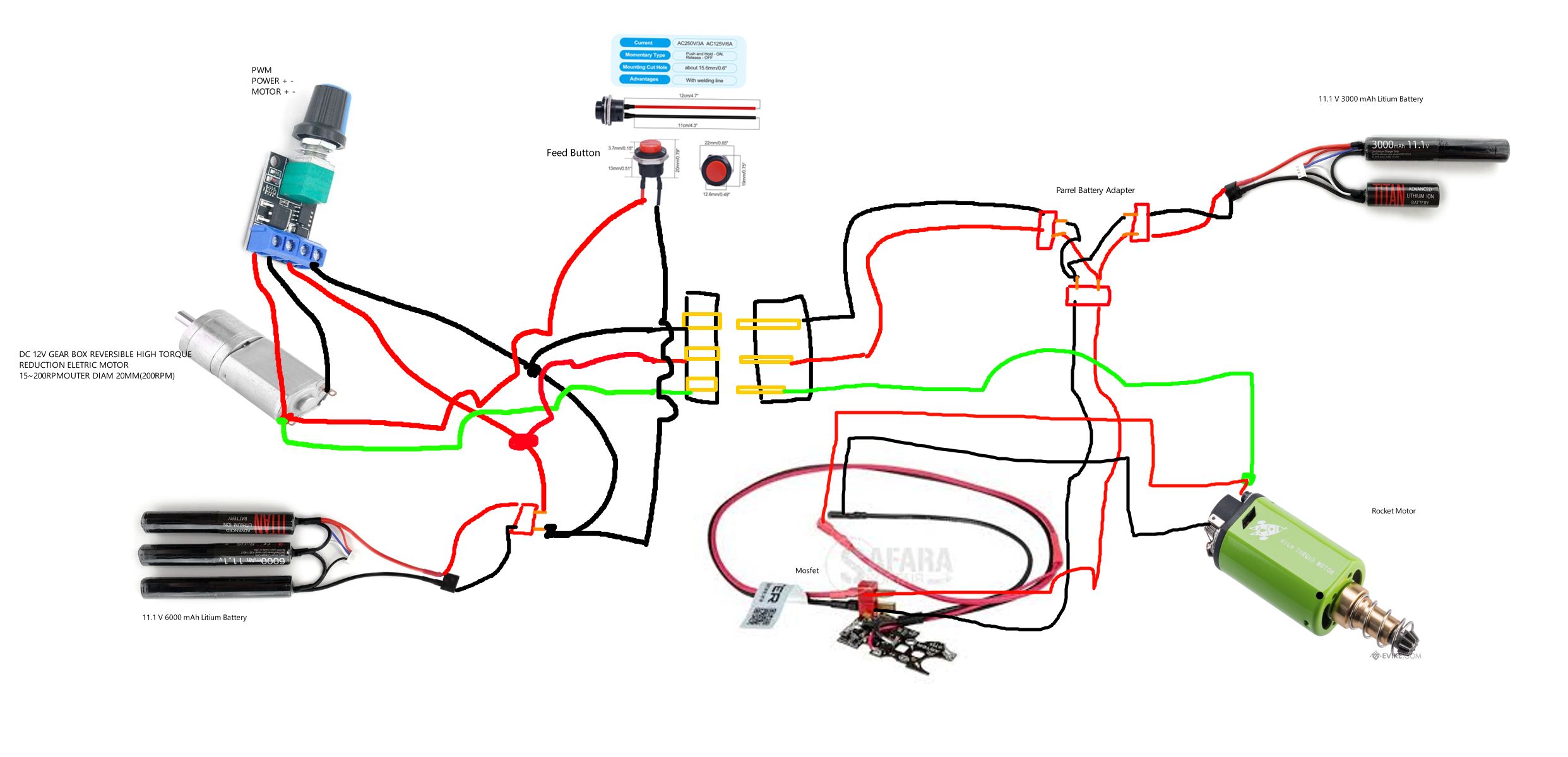 Airsoft M249 Box magazine insert electronic diagram. I haven't made