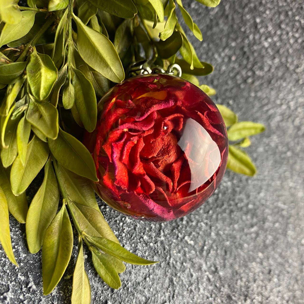 Real rose pendant r/handmade